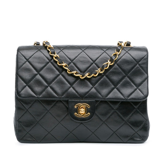 Chanel Mini Square Classic Lambskin Leather Single Flap Bag (SHG-hqpiJu)