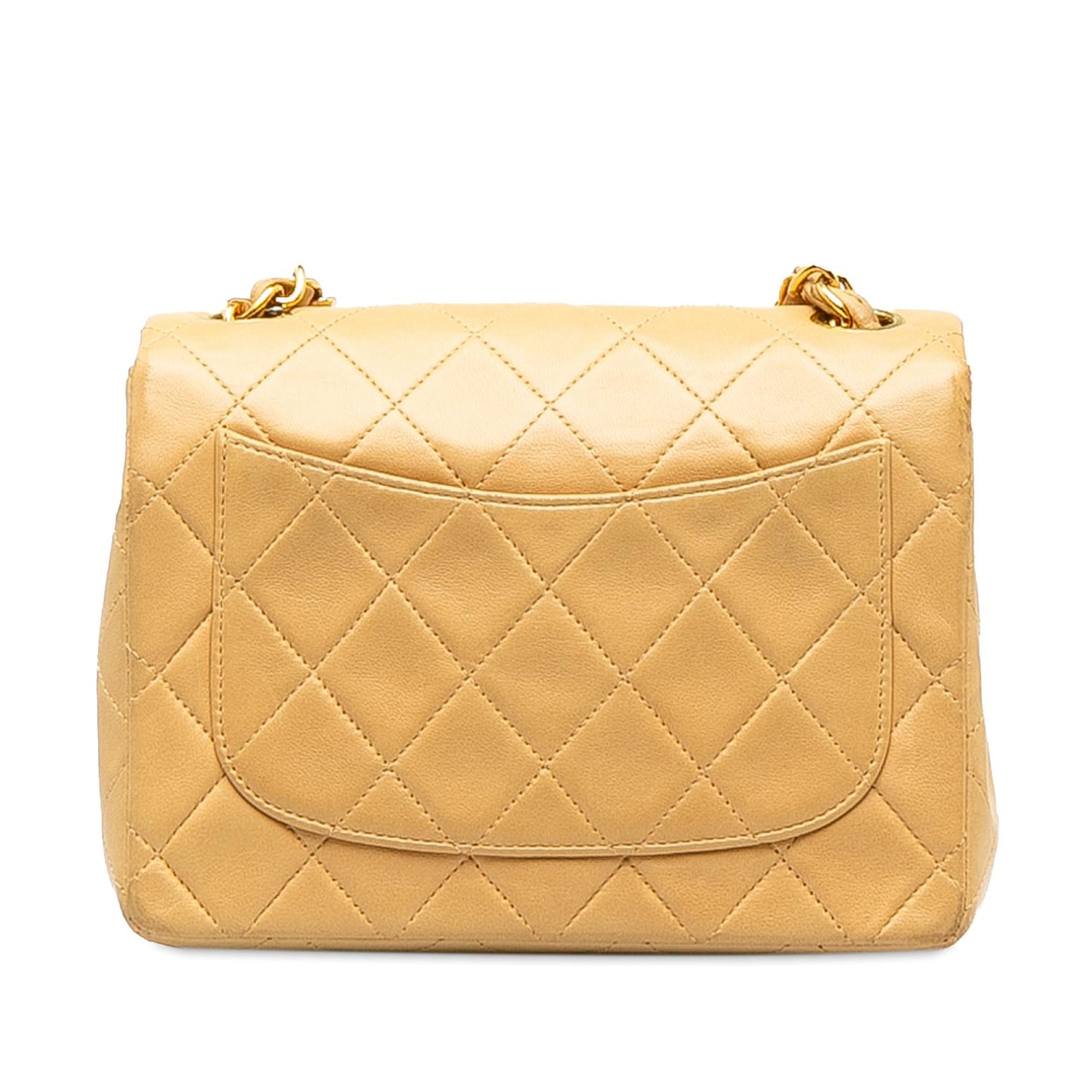 Chanel Mini Square Classic Lambskin Single Flap (SHG-E8DBvA) Crossbody
