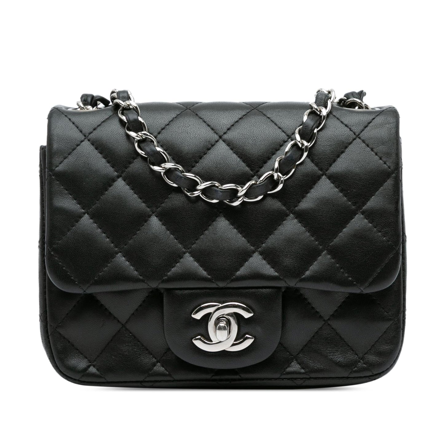 Chanel Mini Square Classic Lambskin Single Flap (SHG-dYzu0j) Crossbody