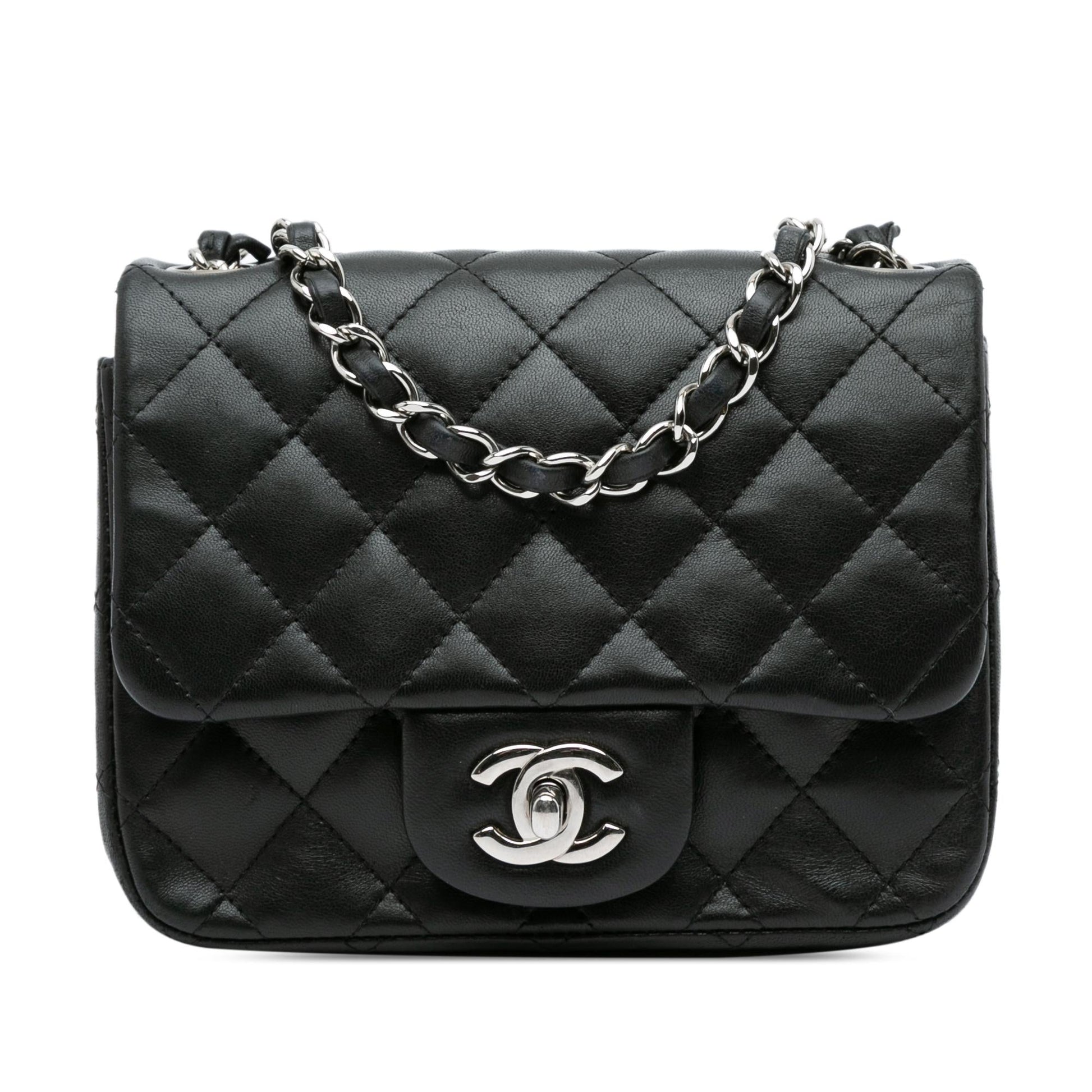 Chanel Mini Square Classic Lambskin Single Flap (SHG-dYzu0j) Crossbody