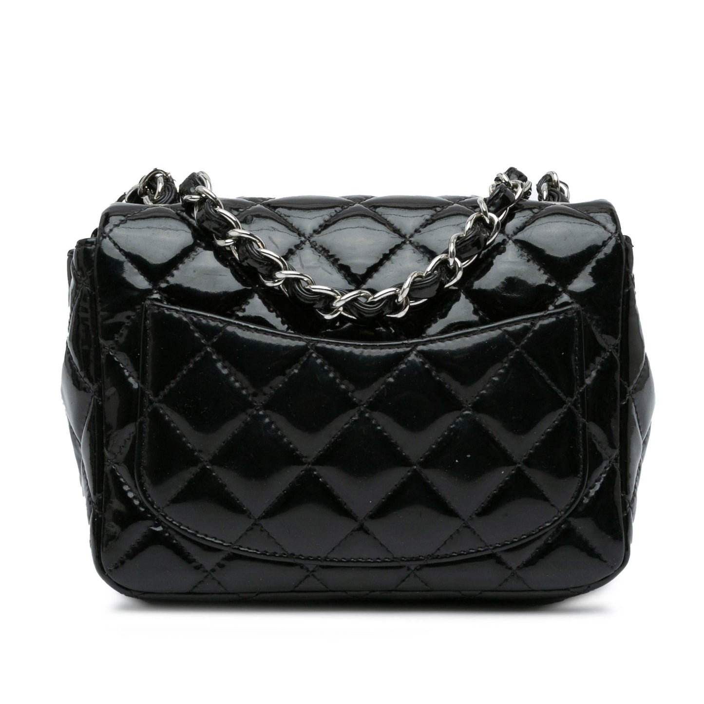 Chanel Mini Square Classic Patent Single Flap (SHG-vfasYd) Crossbody