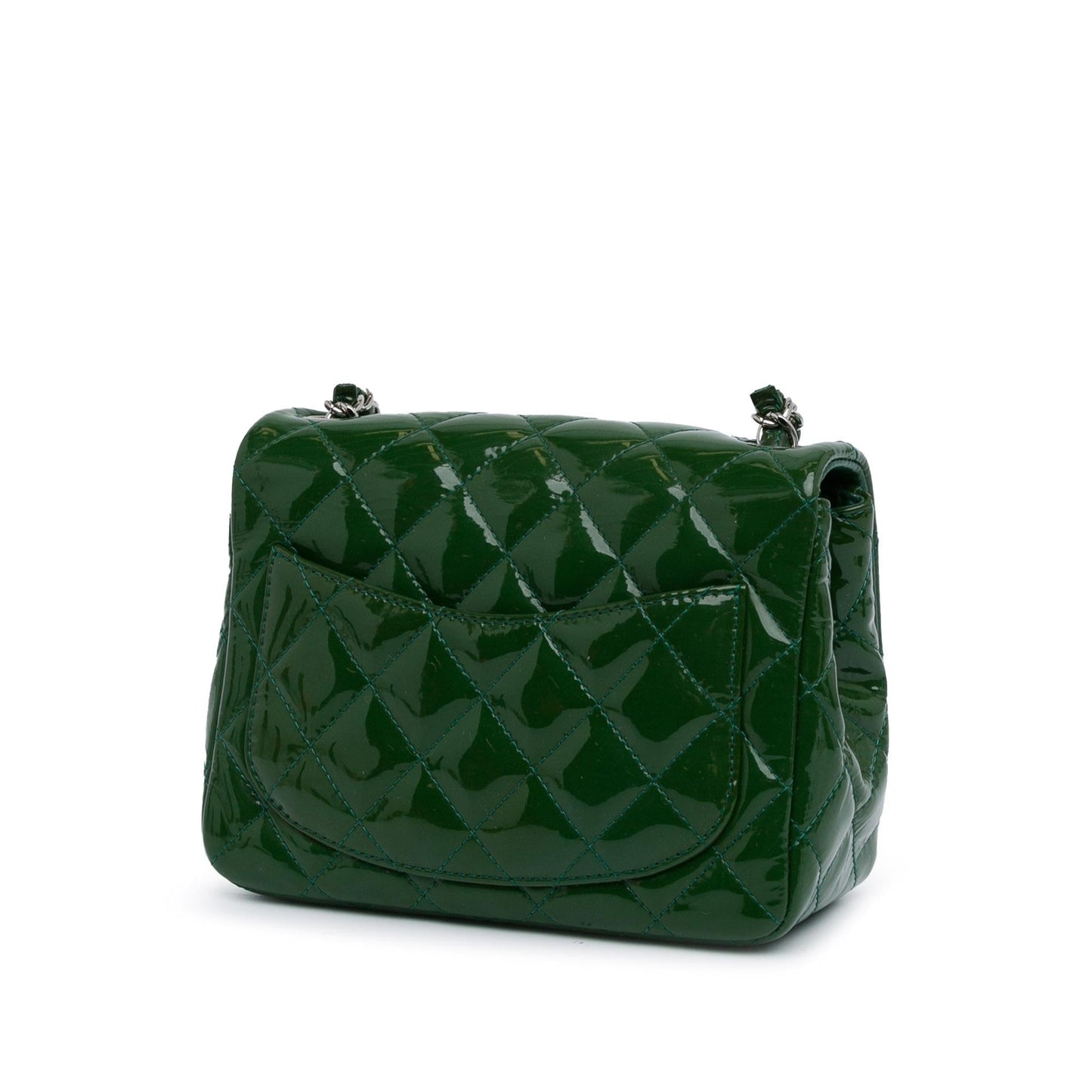 Chanel Mini Square Classic Patent Single Flap (SHG-kyvpJB) Crossbody