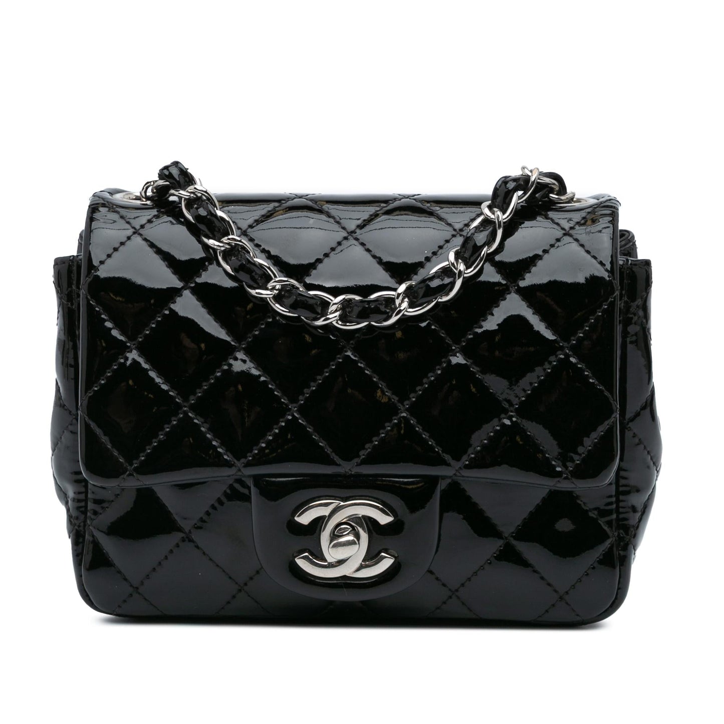 Chanel Mini Square Classic Patent Single Flap Crossbody
