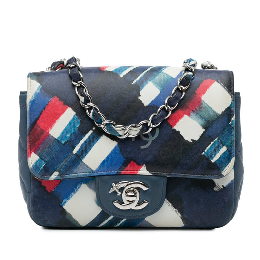 Chanel Mini Square Classic Printed Lambskin Airlines Flap (SHG-jTZMhW) Crossbody