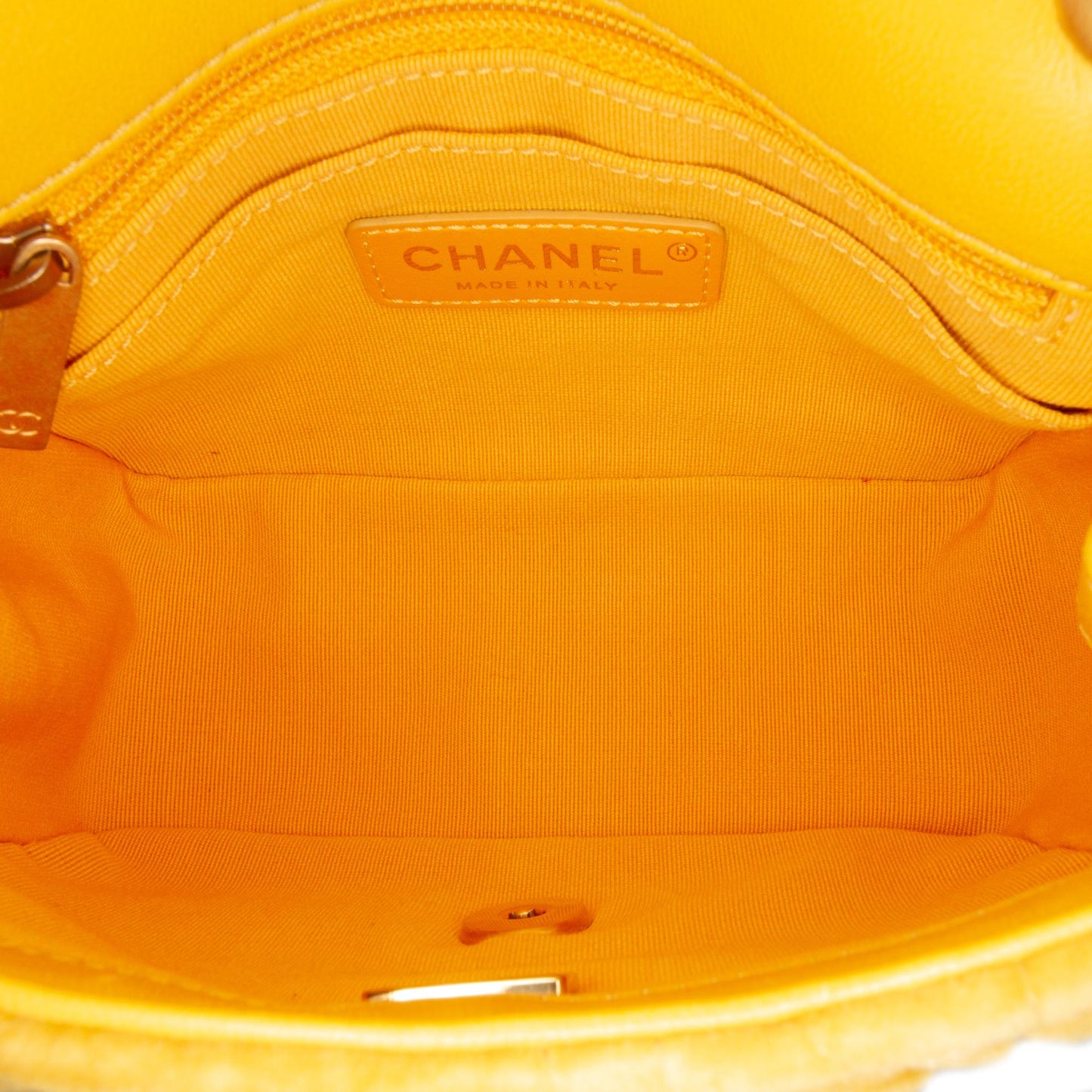 Chanel Mini Square Velvet Camellia Embossed Flap Crossbody