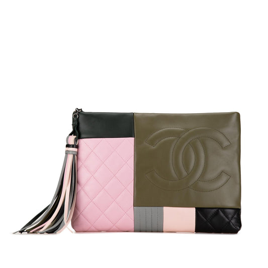 Chanel Multicolor Quilted Patchwork Pouch (SHG-oCFnuX)