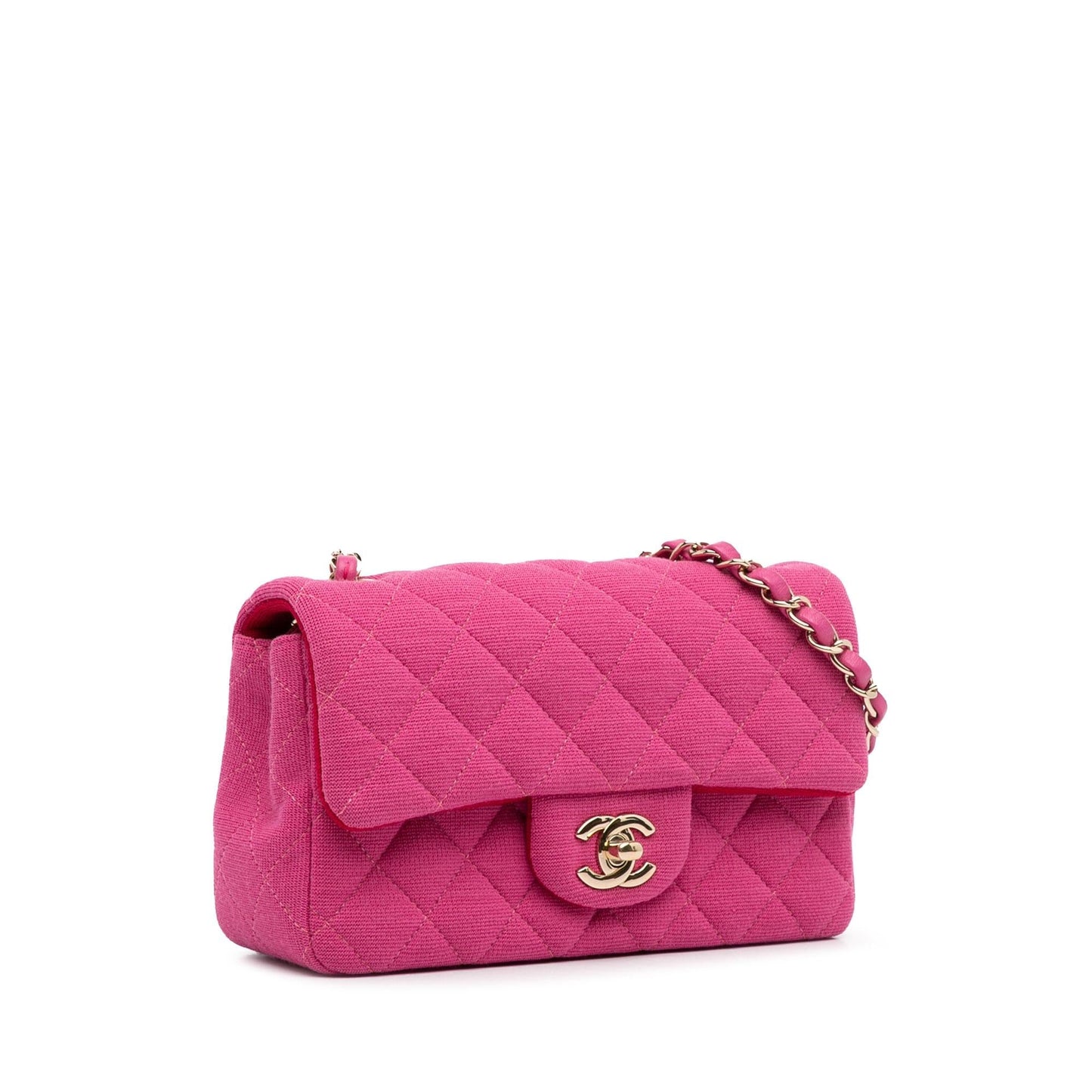Chanel New Mini Classic Jersey Single Flap (SHG-RyexYA) Crossbody