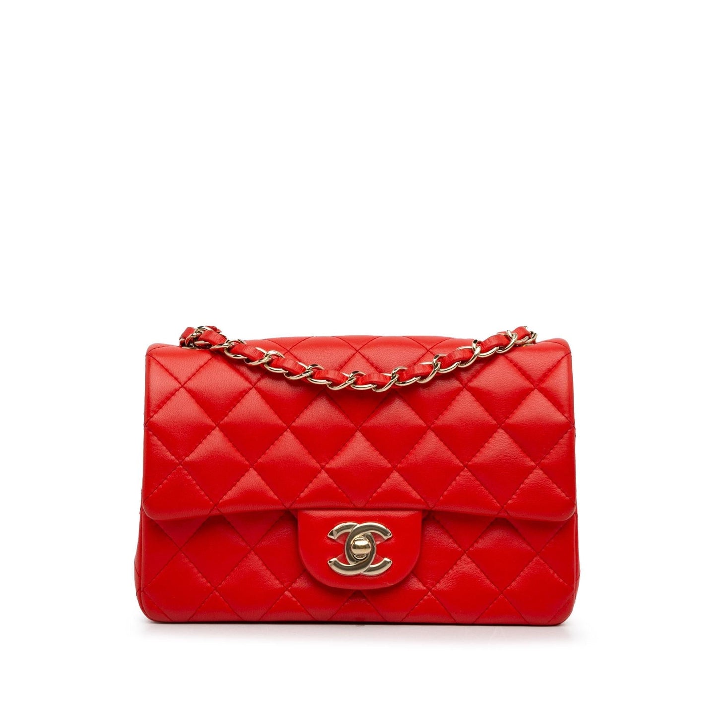 Chanel New Mini Classic Lambskin Single Flap (SHG-GZG) Crossbody