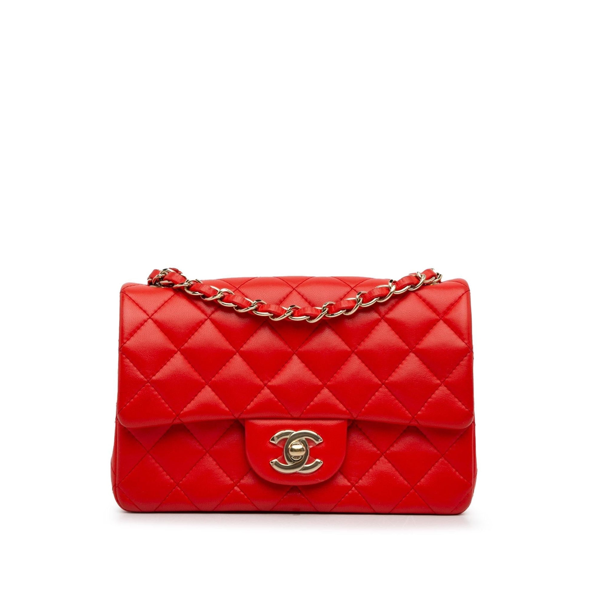 Chanel New Mini Classic Lambskin Single Flap (SHG-GZG) Crossbody