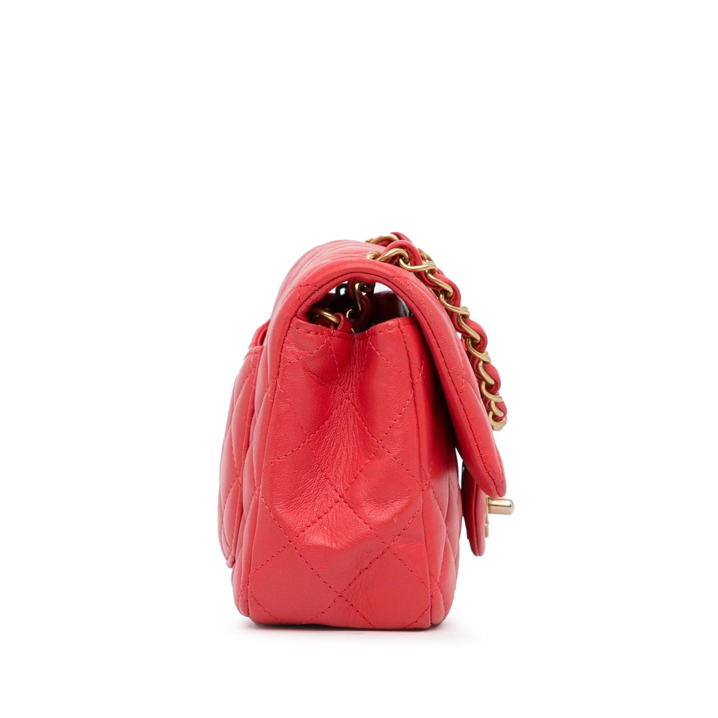 Chanel New Mini Classic Lambskin Single Flap (SHG-7MmbAF) Crossbody