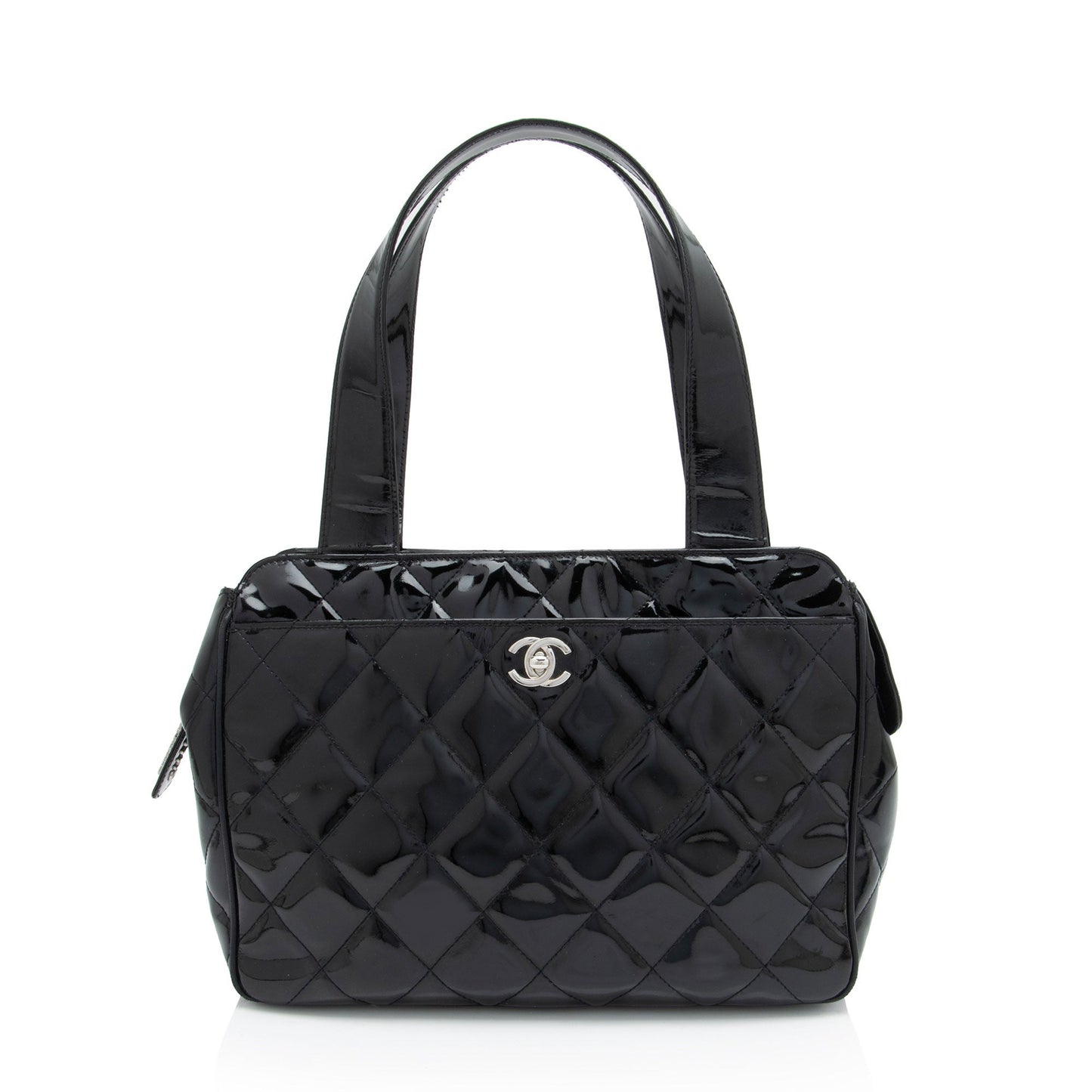 Chanel Patent Leather CC Bowling Bag (SHF-S9yHE9)