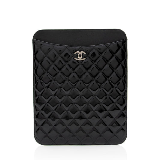 Chanel Patent Leather CC Brilliant iPad Case (SHF-erdd74) Handbag