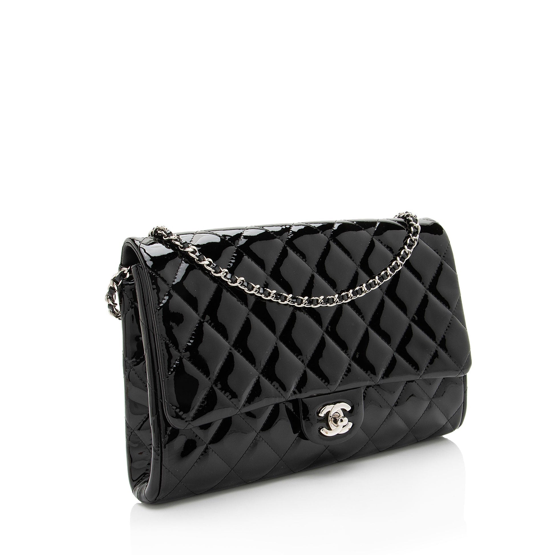 Chanel Patent Leather Classic Chain Flap Clutch
