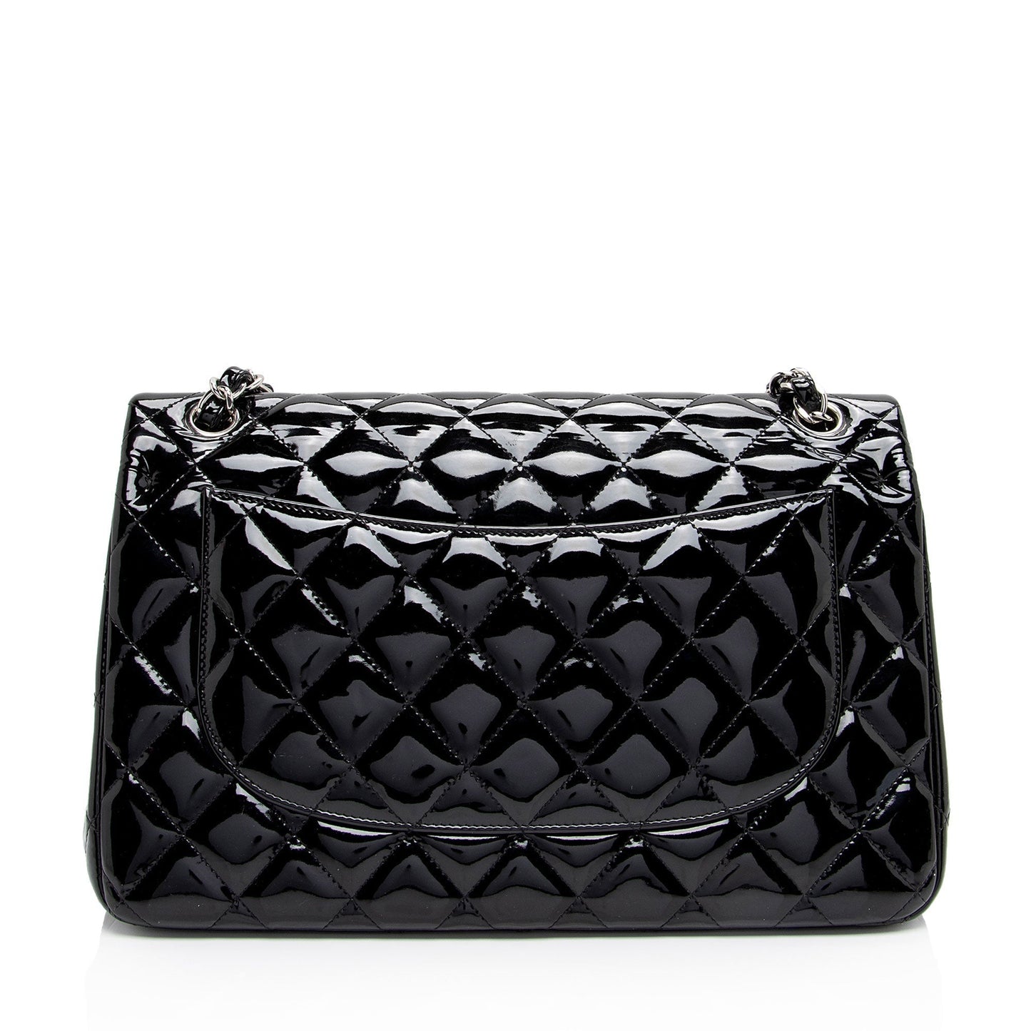 Chanel Patent Leather Classic Jumbo Double Flap Bag (SHF-zuaFhW)