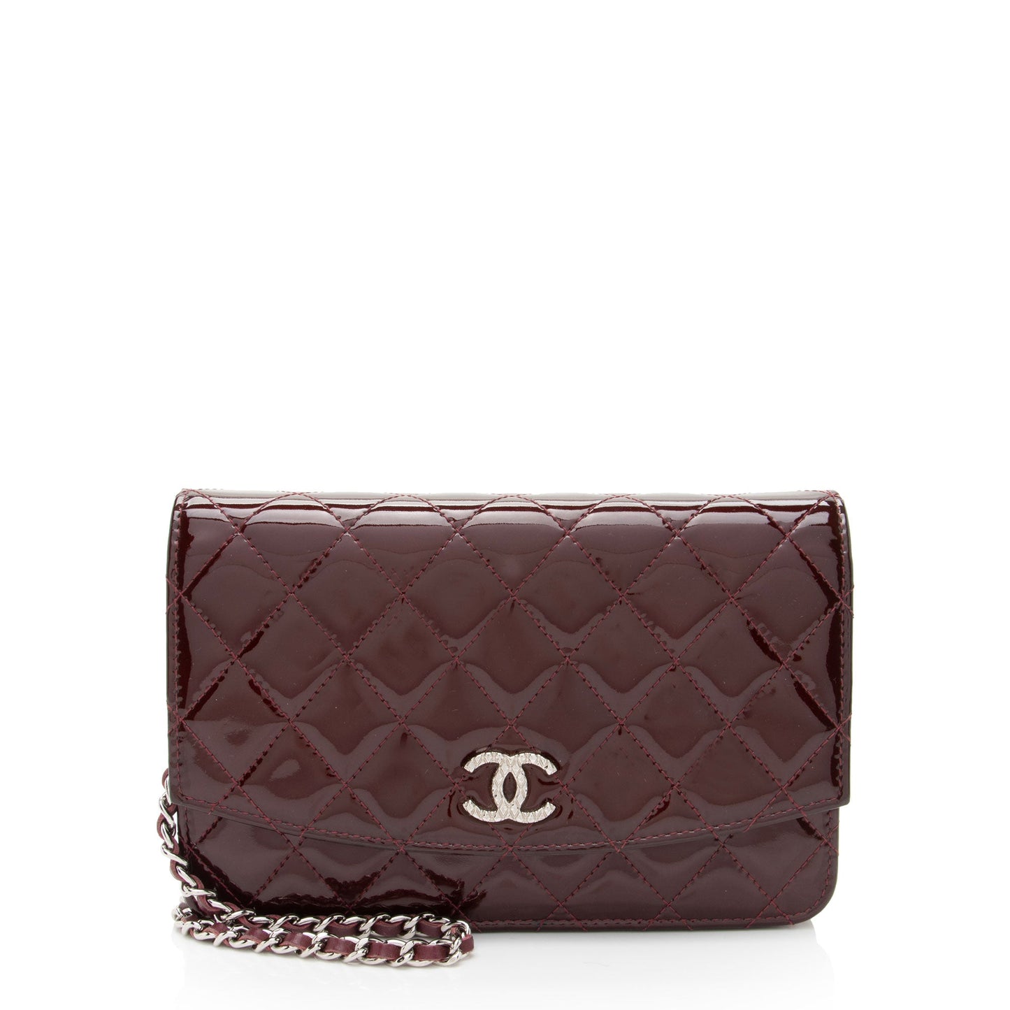 Chanel Patent Leather Classic Wallet on Chain (SHF-toY5Wd) Crossbody