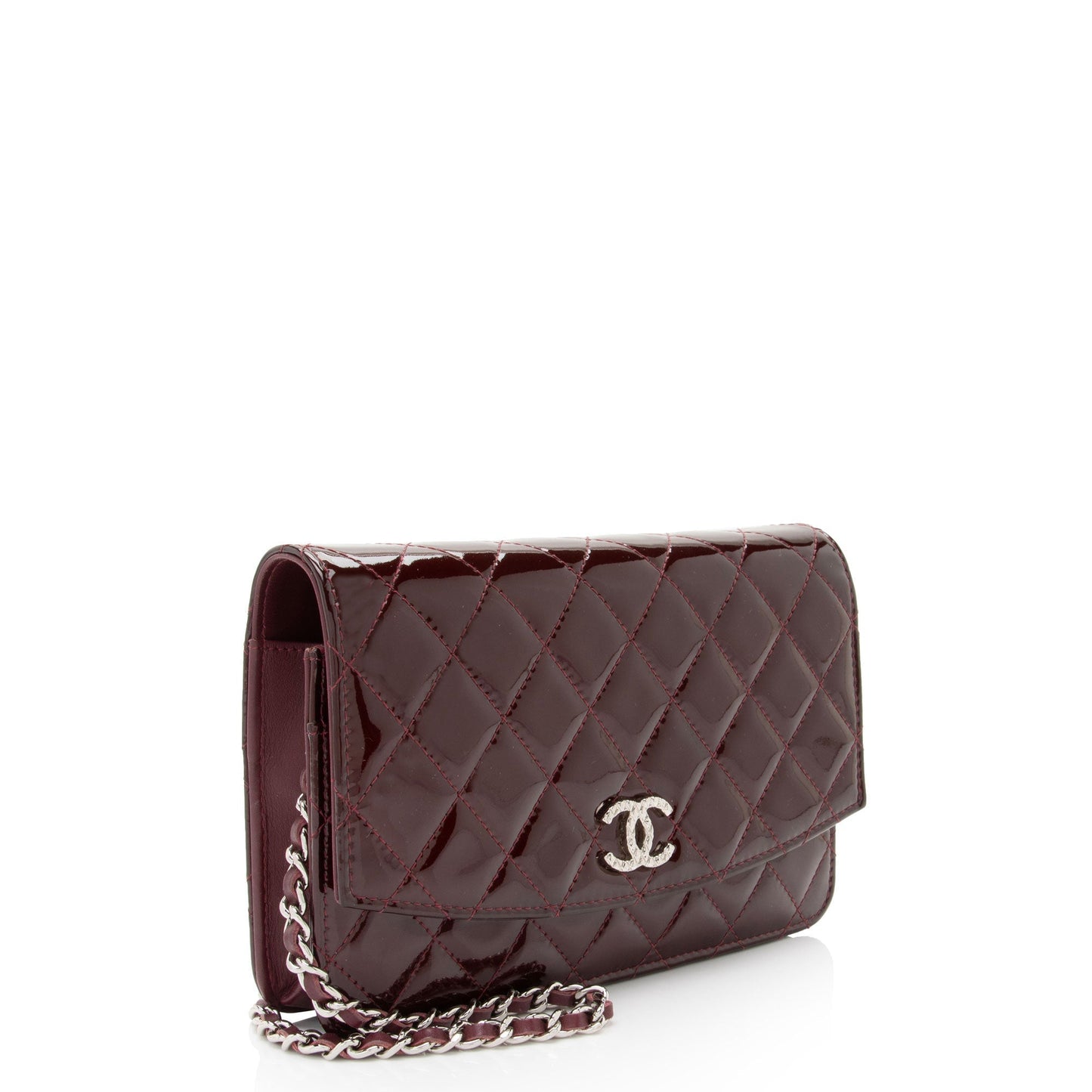 Chanel Patent Leather Classic Wallet on Chain (SHF-toY5Wd) Crossbody