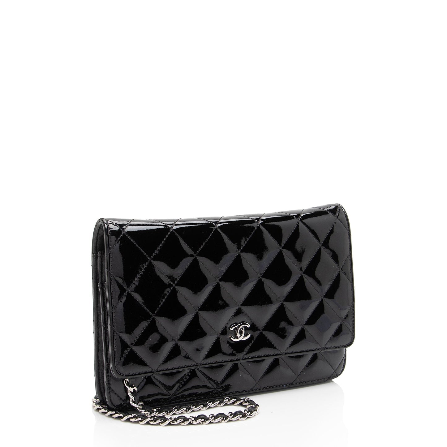 Chanel Patent Leather Classic Wallet on Chain (SHF-sMkM9h) Crossbody