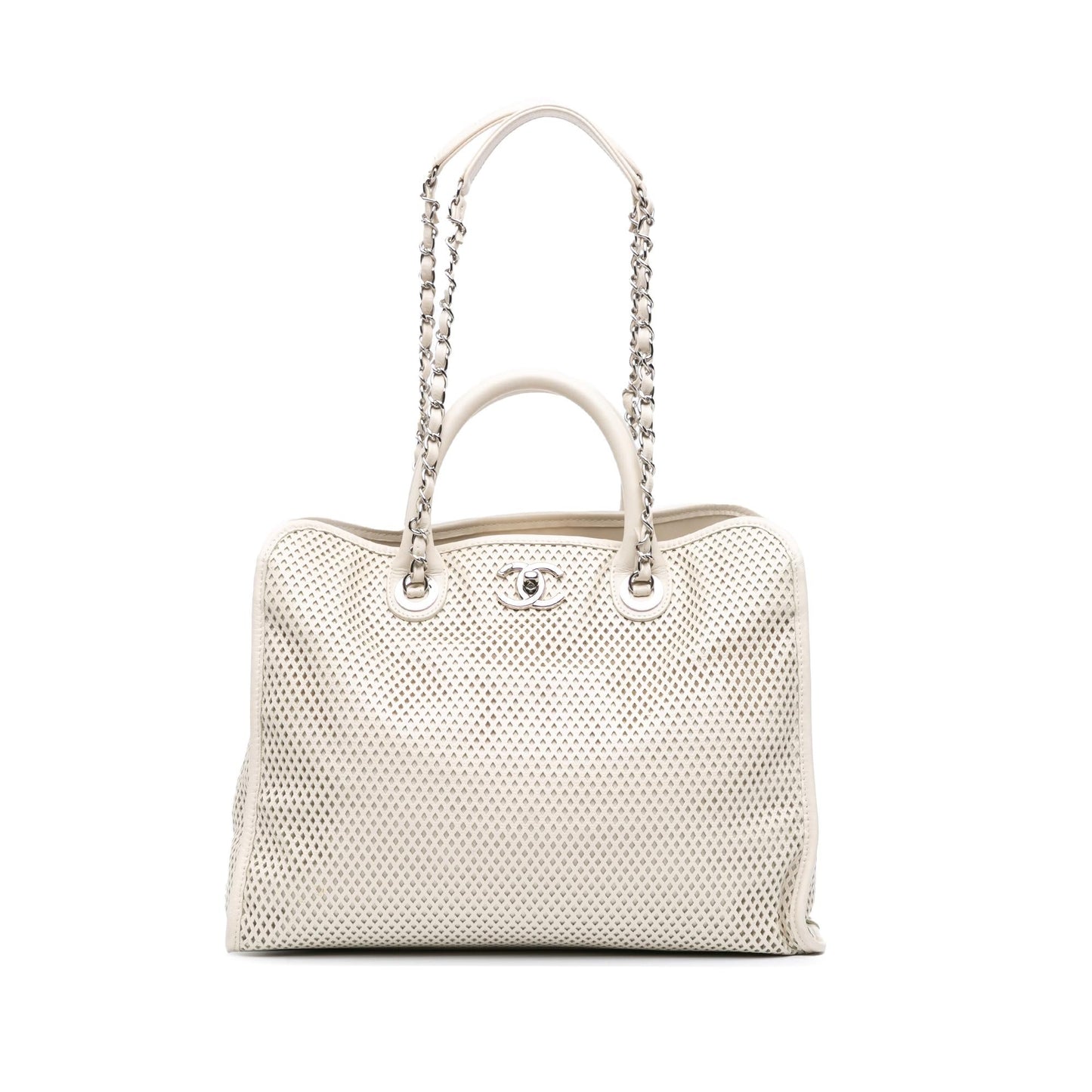 Chanel Perforated Calfskin Up In The Air Satchel Handbag
