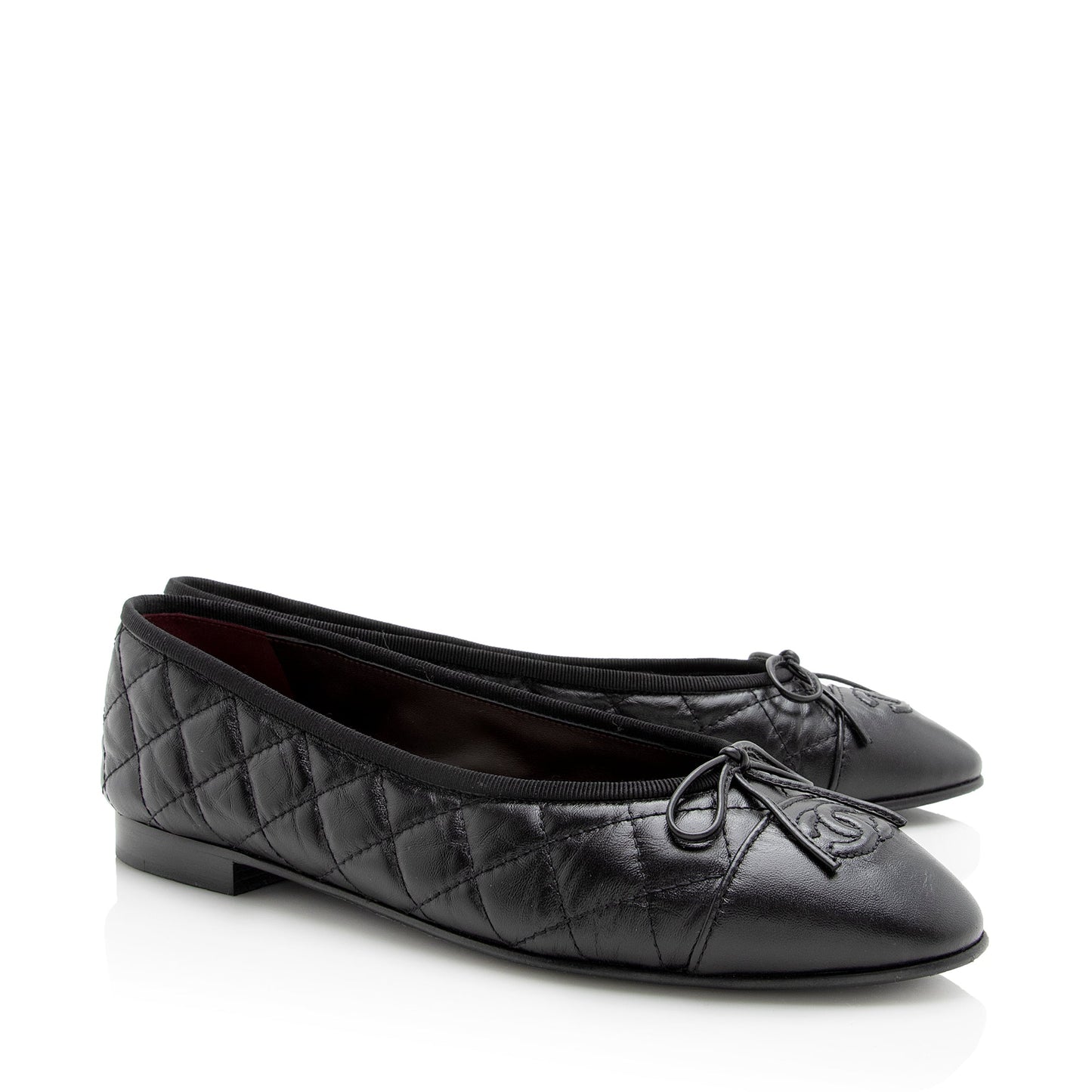 Chanel Quilted Calfskin Cap Toe Ballet Flats - Size 10 / 40 ( ) Handbag