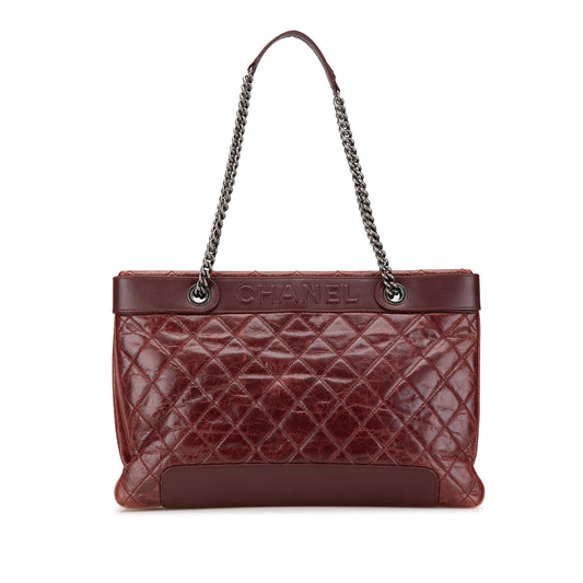 Chanel Quilted Aged Calfskin East West Tote