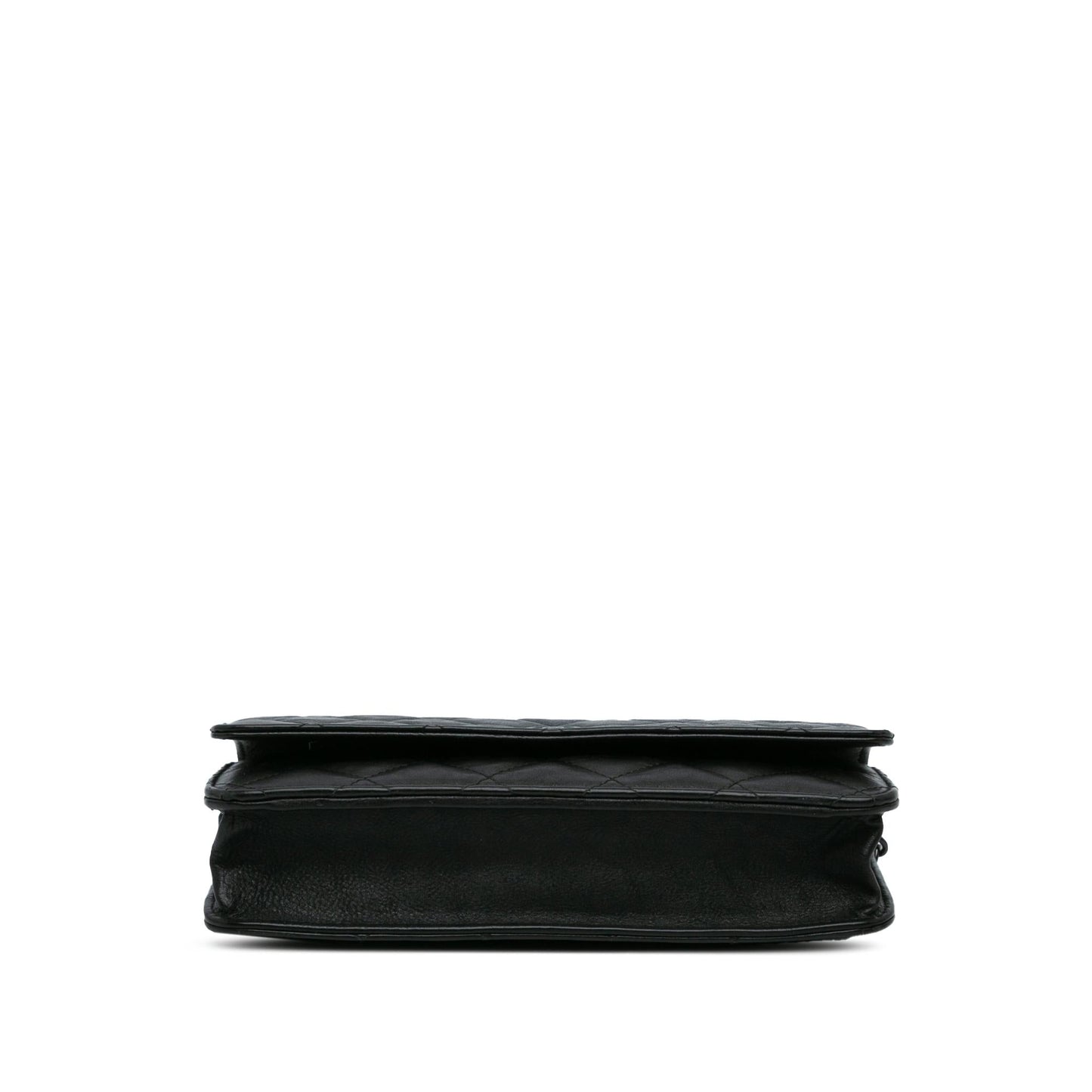 Chanel Quilted Crumpled Calfskin So Black Wallet On Chain (SHG-VI9SVY) Crossbody