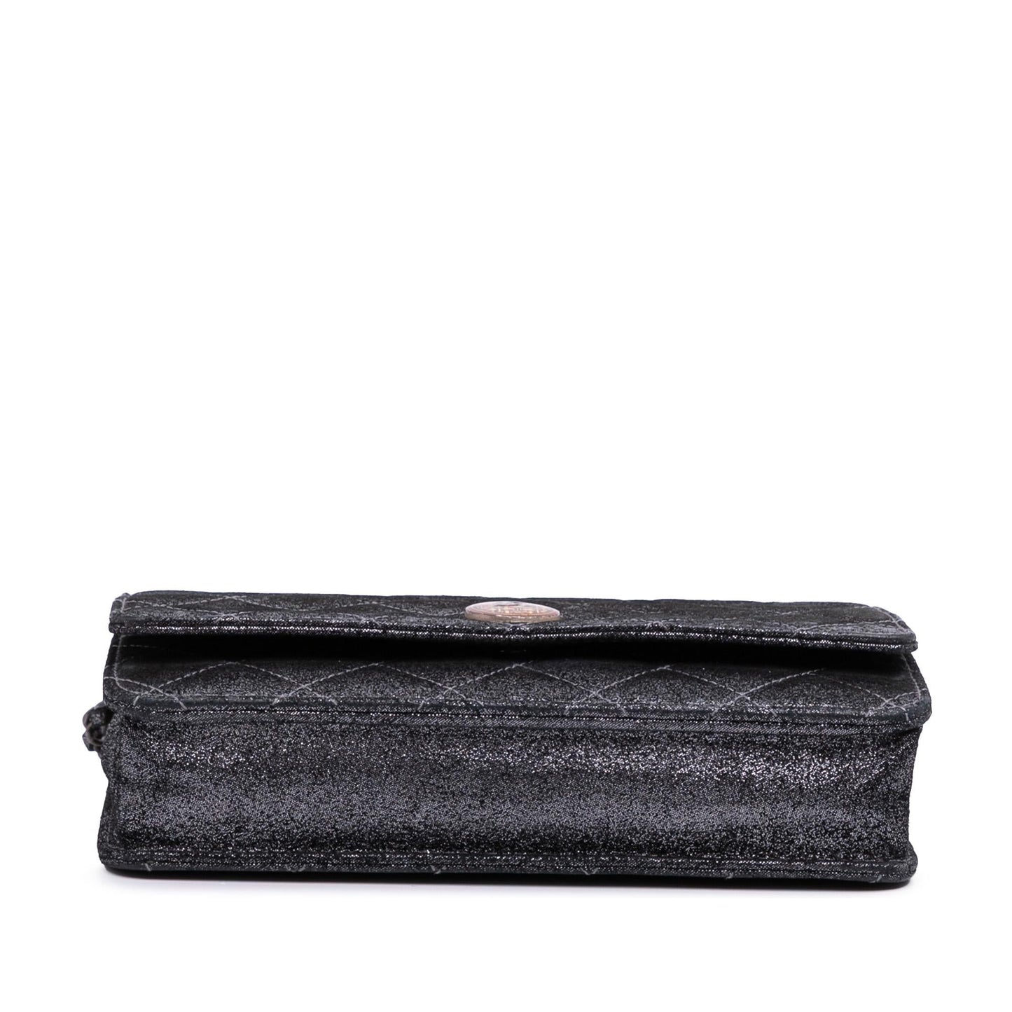 Chanel Quilted Iridescent Lambskin Tartan Button Wallet On Chain