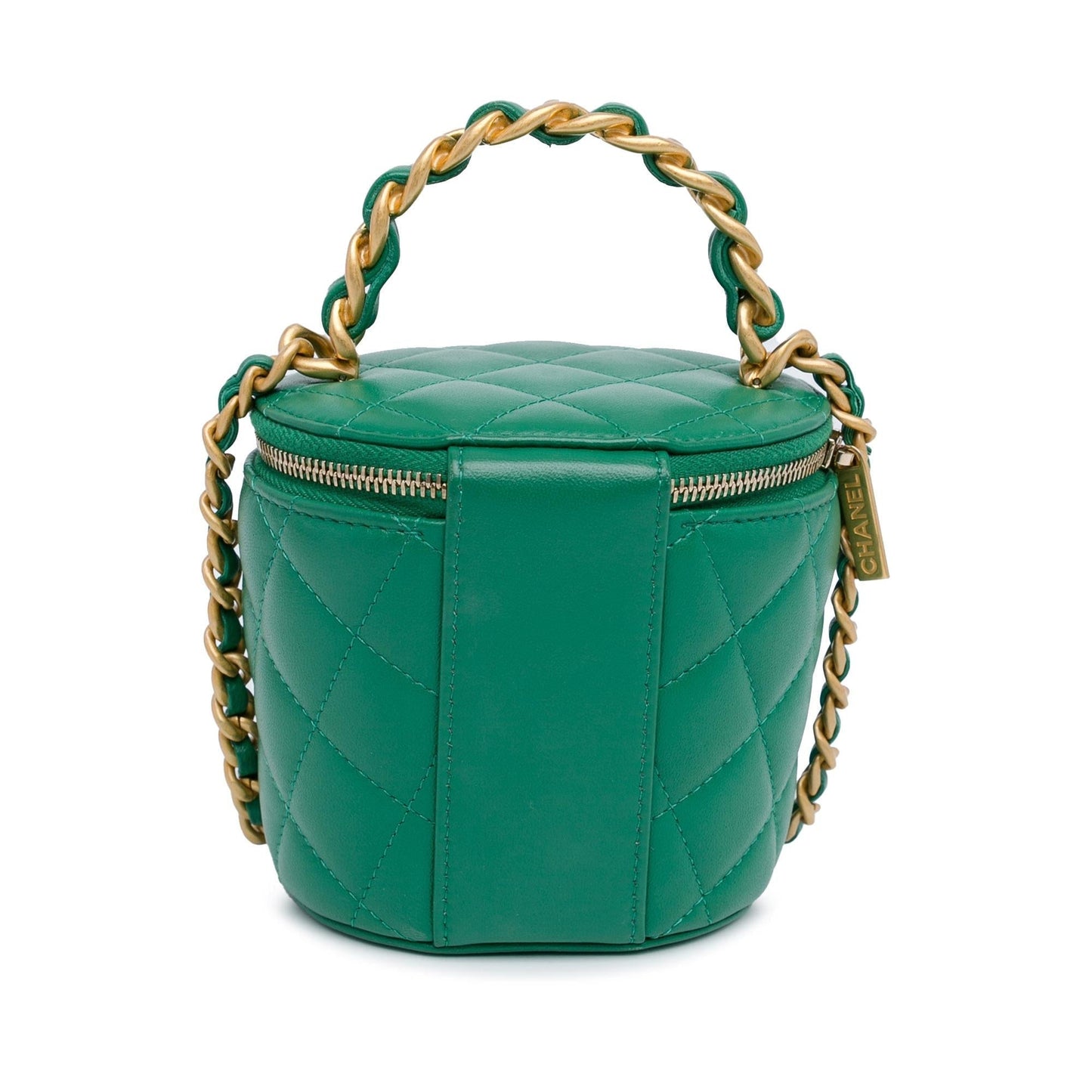 Chanel Quilted Lambskin Afternoon Tea Vanity Case with Chain Handbag