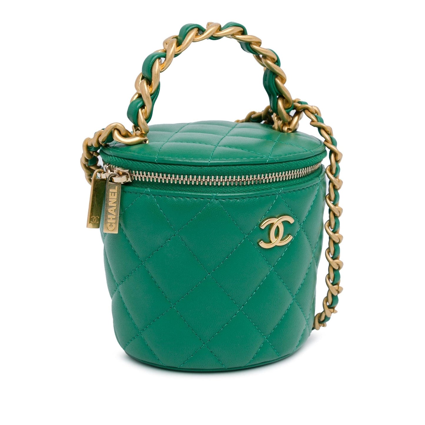 Chanel Quilted Lambskin Afternoon Tea Vanity Case with Chain Handbag