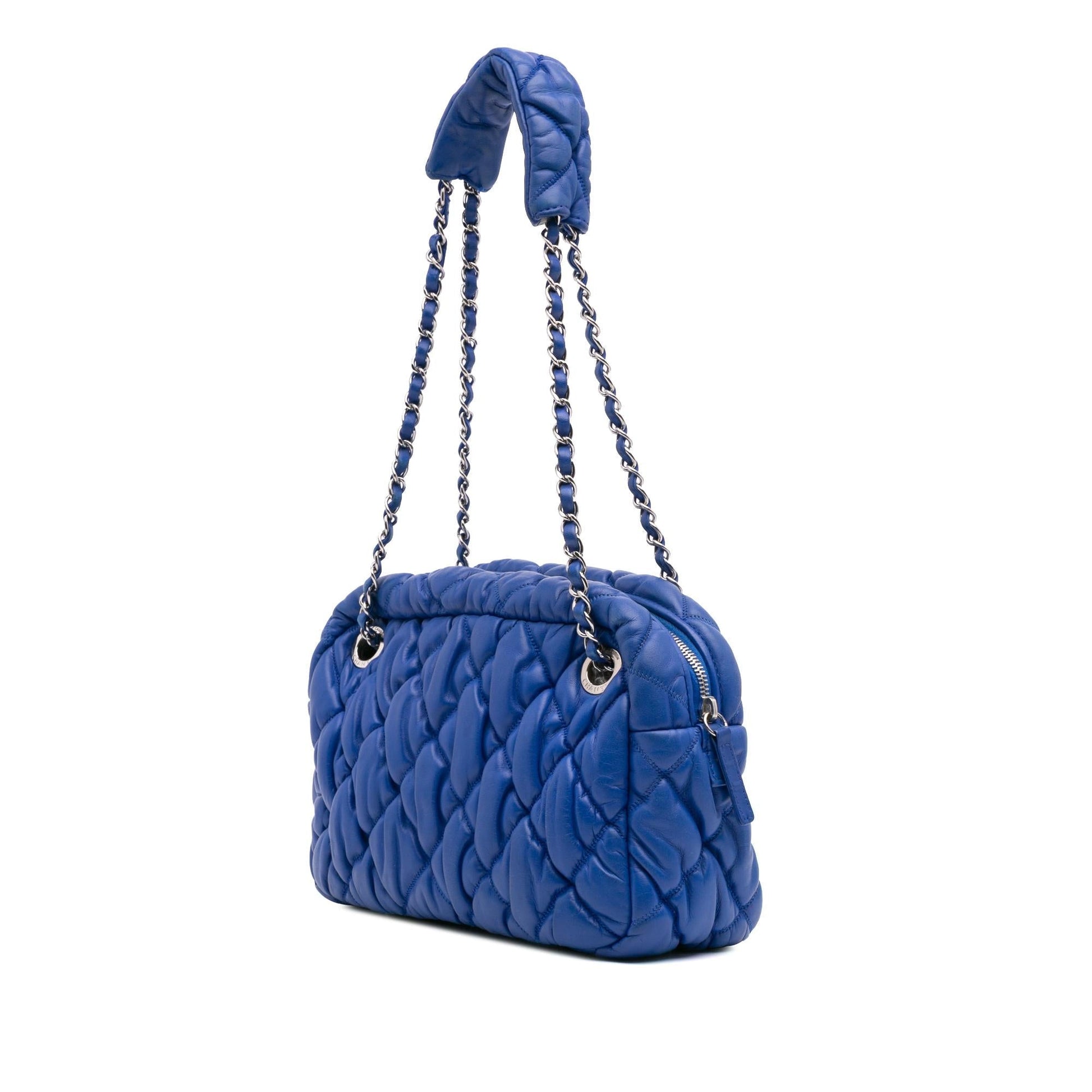 Chanel Quilted Lambskin Bubble Quilt Camera Shoulder Bag