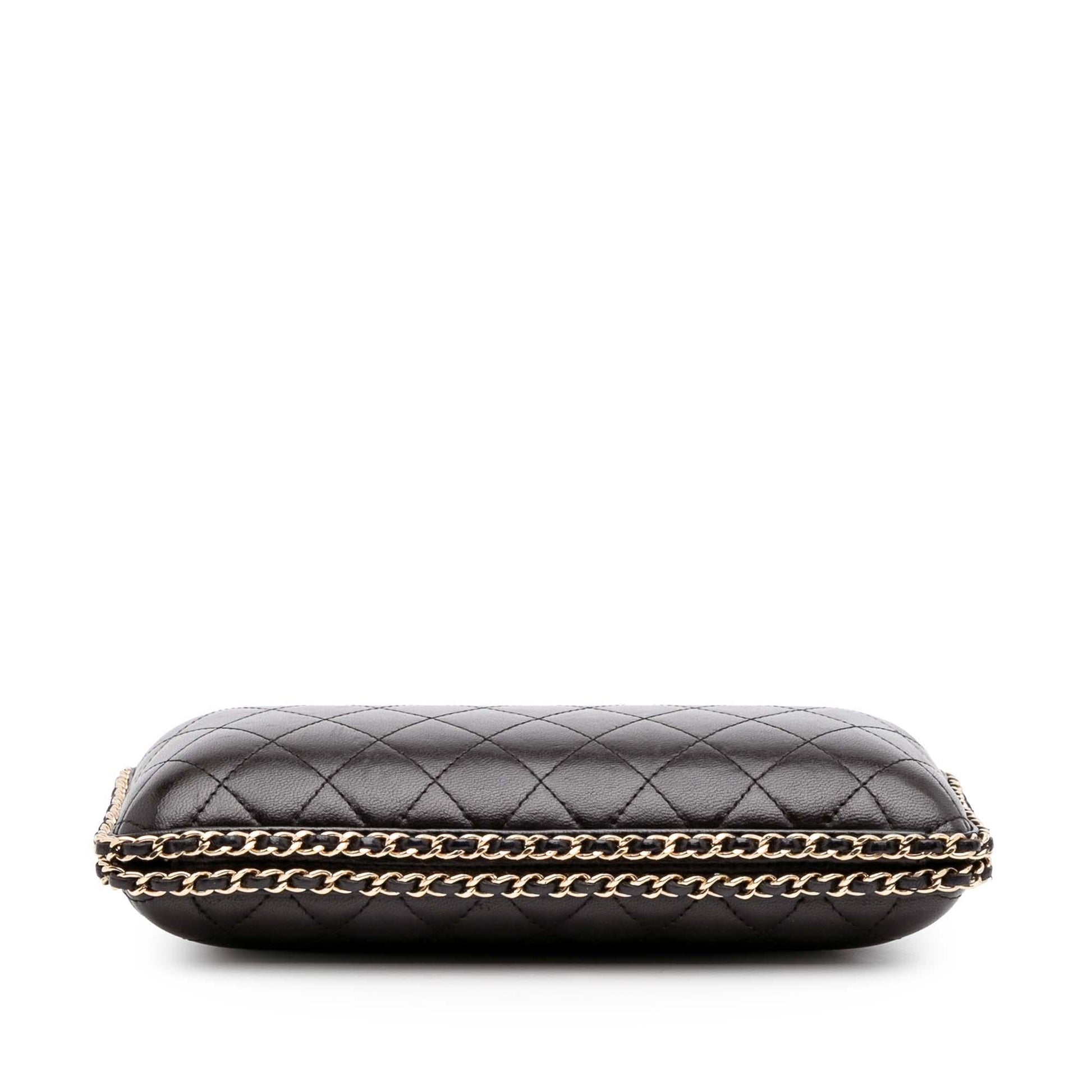 Chanel Quilted Lambskin Chain Around Clutch