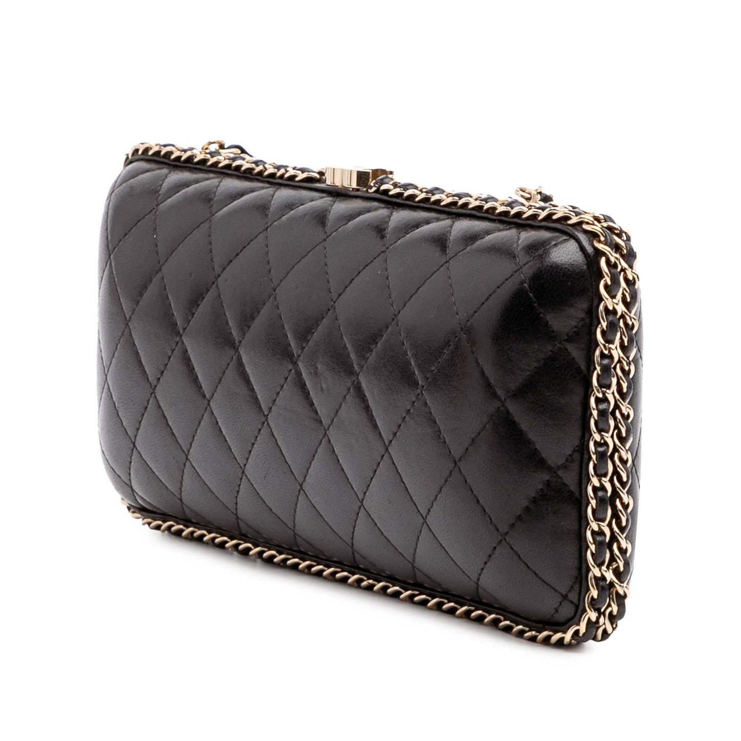 Chanel Quilted Lambskin Chain Around Clutch