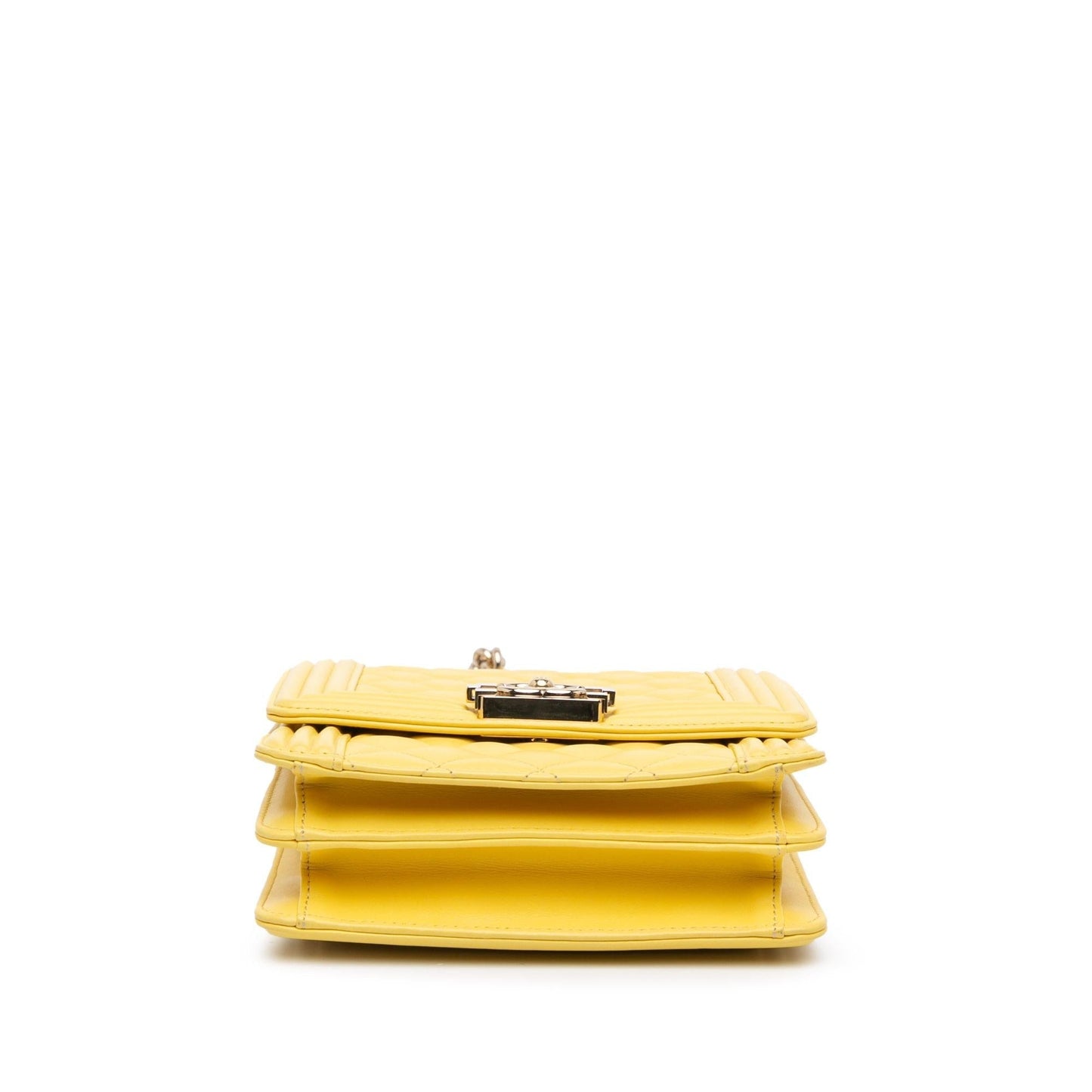 Chanel Quilted Lambskin North South Boy Flap Crossbody