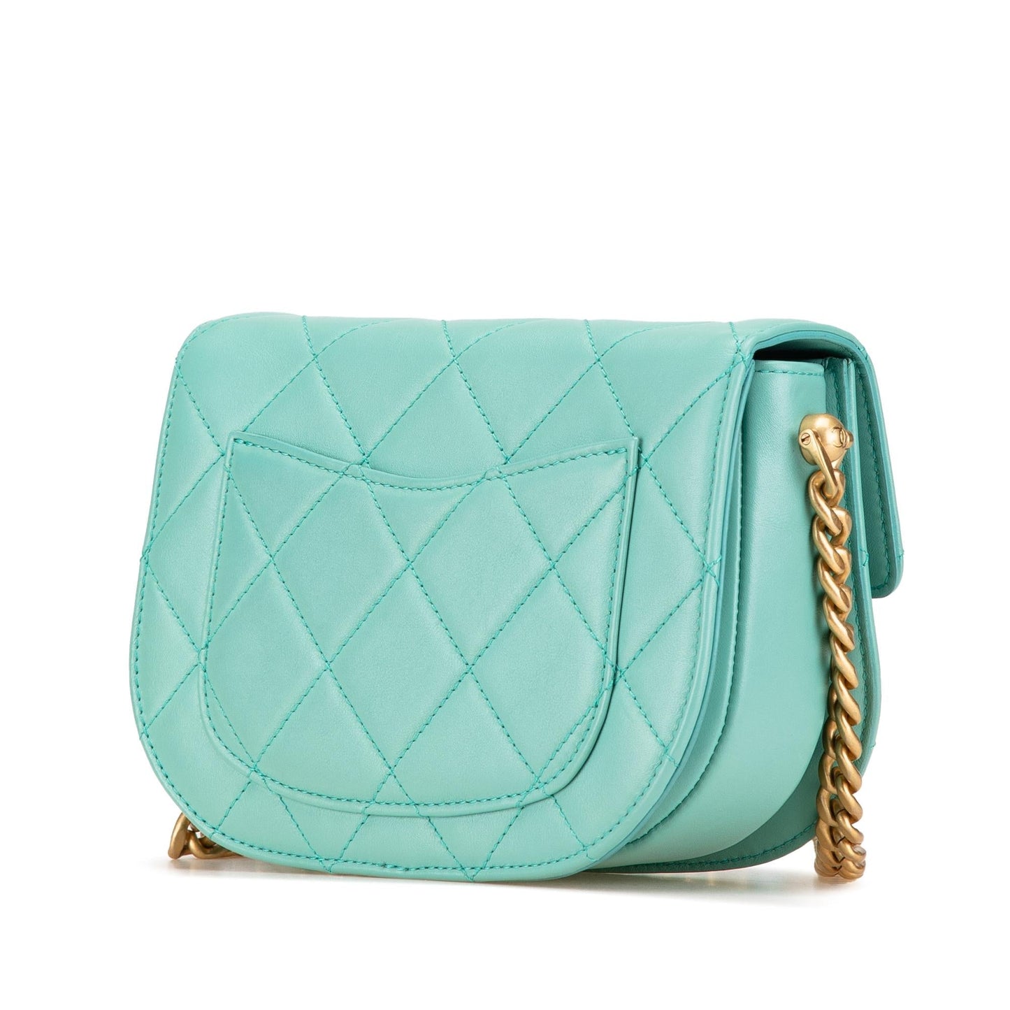 Chanel Quilted Lambskin Round Moon Messenger Flap Crossbody