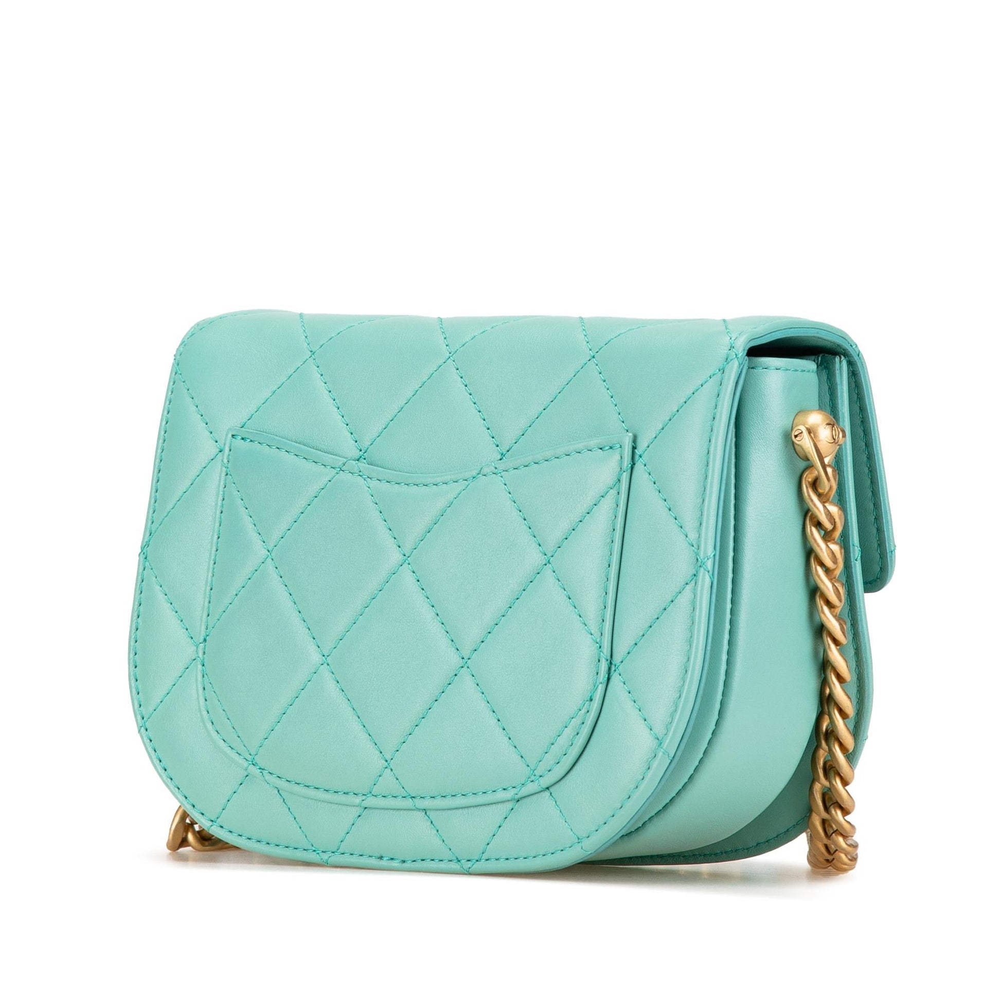 Chanel Quilted Lambskin Round Moon Messenger Flap Crossbody