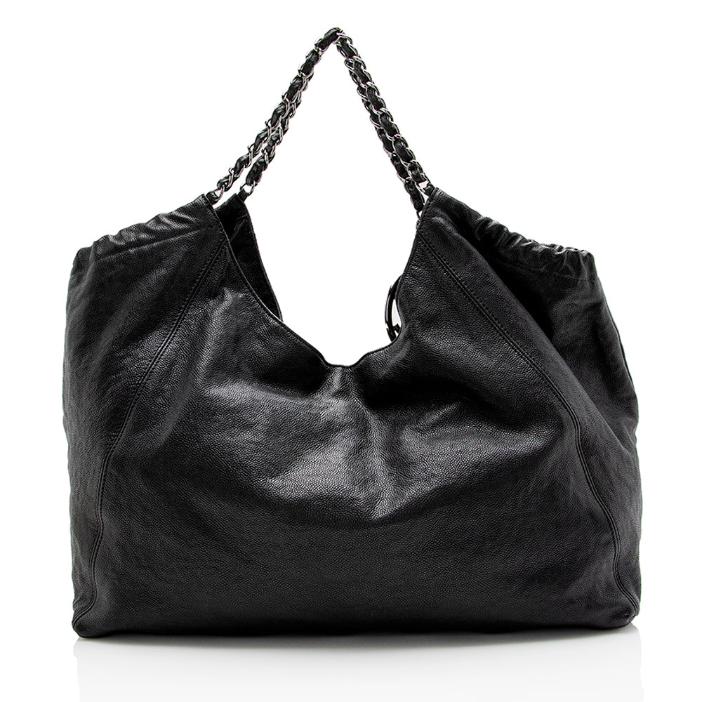 Chanel Quilted Leather CC Charm Hobo (SHF-15325) Shoulder Bag
