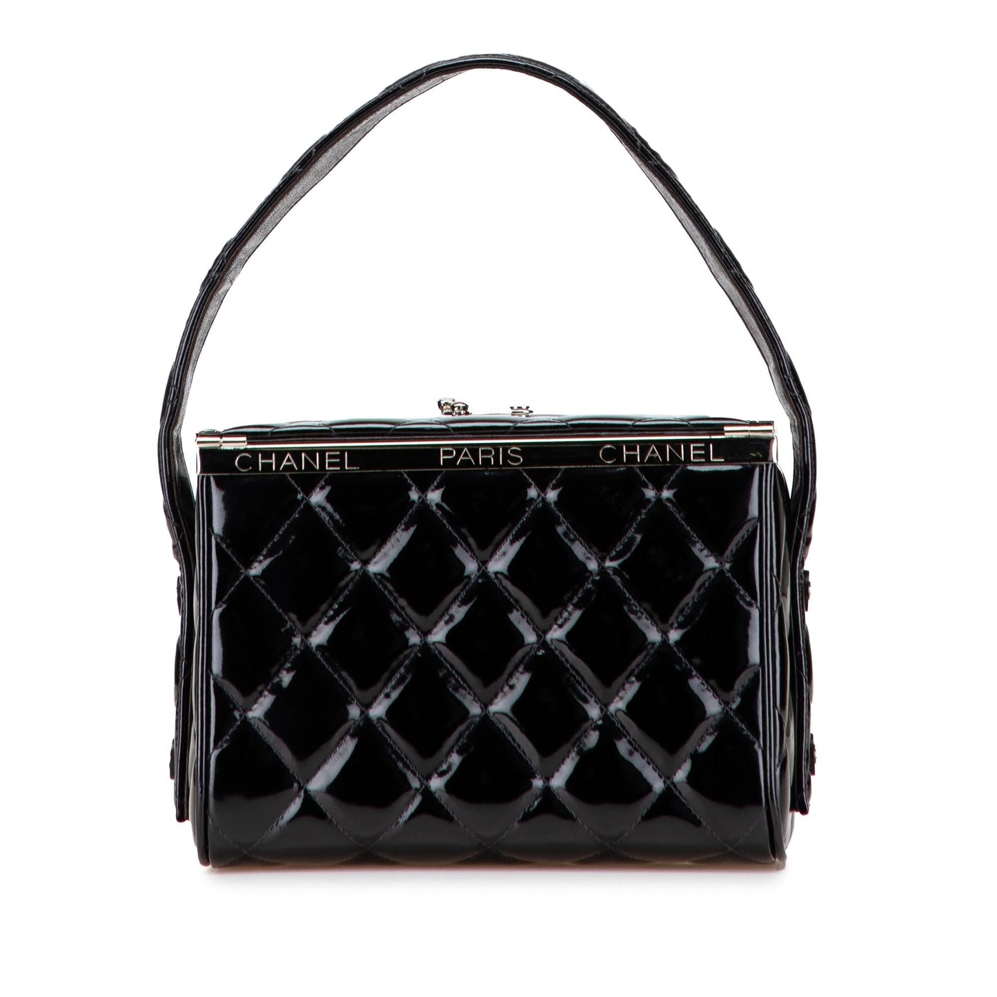 Chanel Quilted Patent Leather Box Handbag