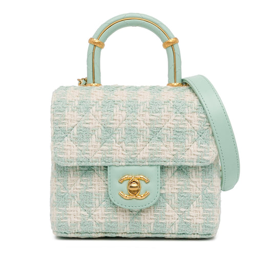 Chanel Quilted Tweed Crush Top Handle Bag (SHG-gVQFkc)