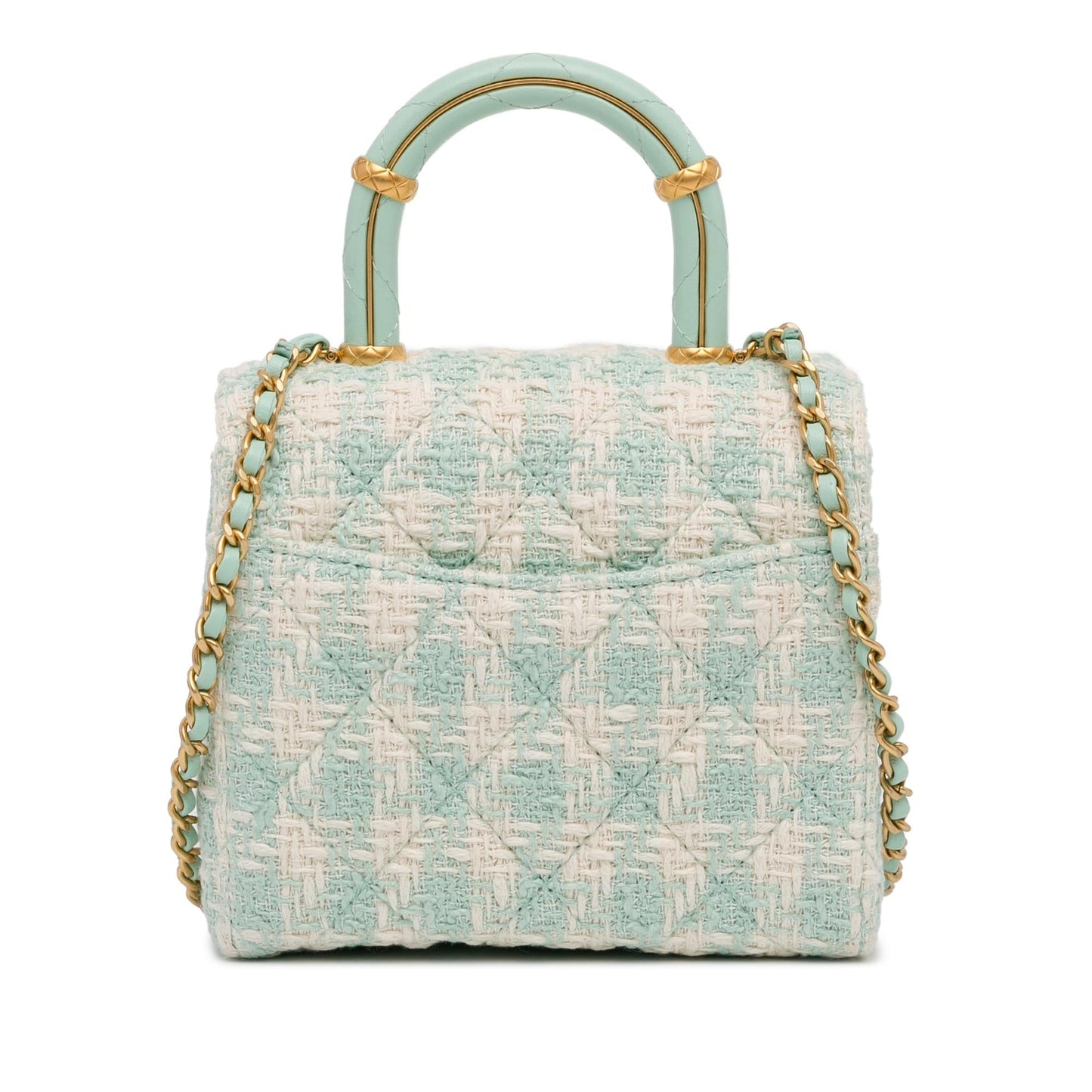 Chanel Quilted Tweed Crush Top Handle Flap (SHG-Ex9ayO) Shoulder Bag