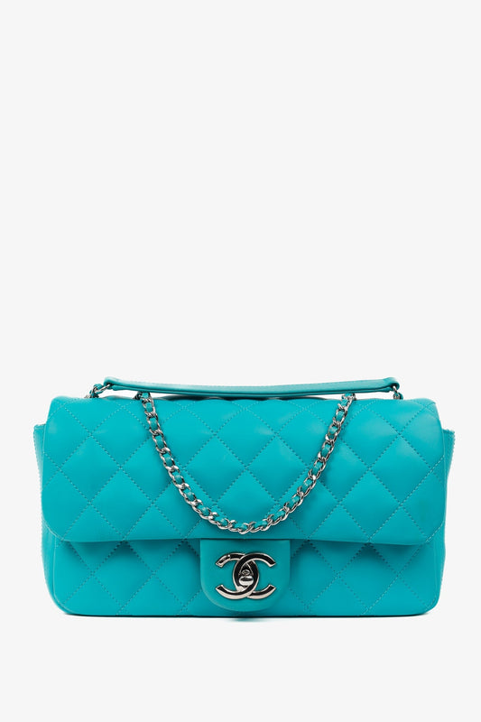 Chanel Teal -Seoul Medium Lambskin Coco Rain Flap Bag