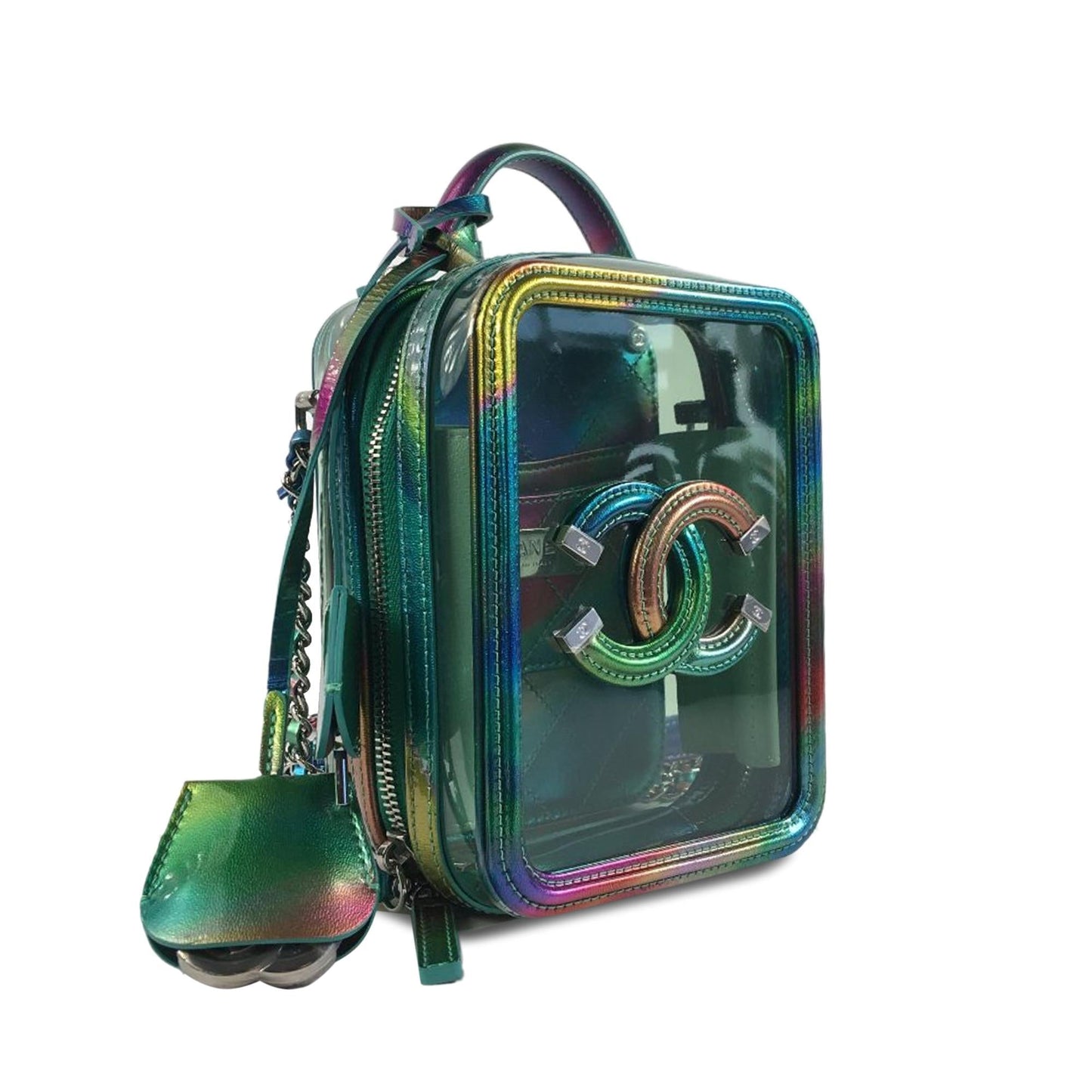 Chanel Rainbow PVC CC Filigree Vertical Vanity Case (SHG-4NUtsV) Handbag