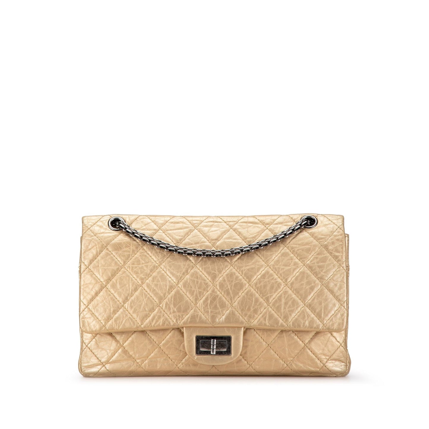 Chanel Reissue 2.55 Aged Calfskin Double Flap 227 (SHG-elkFh5) Shoulder Bag
