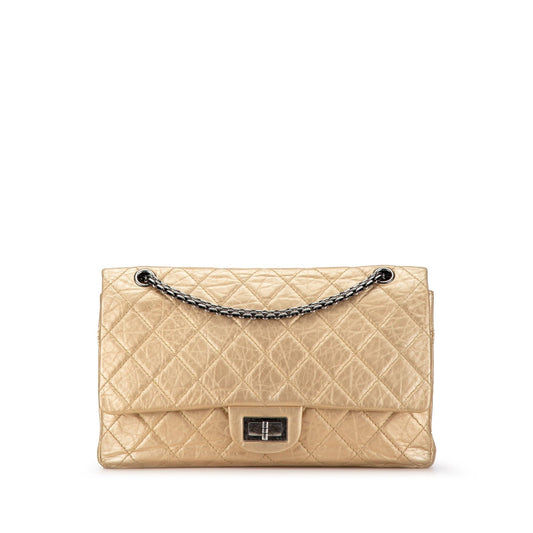 Chanel Reissue 2.55 Aged Calfskin Double Flap 227 (SHG-elkFh5) Shoulder Bag