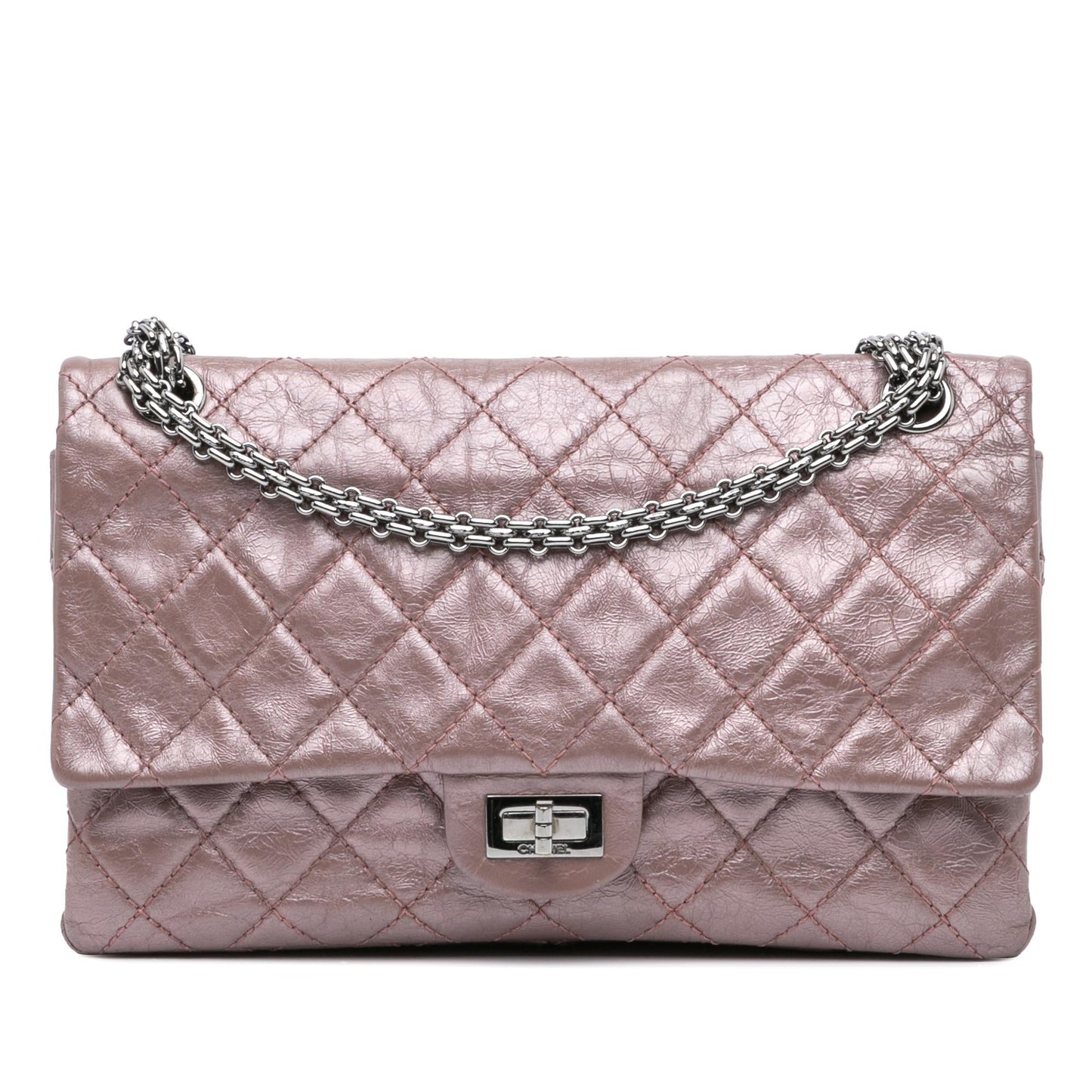 Chanel Reissue 2.55 Aged Metallic Calfskin Double Flap 226 Shoulder Bag