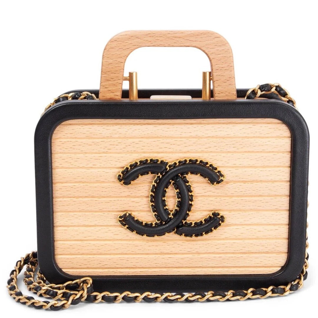 CHANEL BEECH WOOD LAMBSKIN CC VANITY CASE SHOULDER BAG