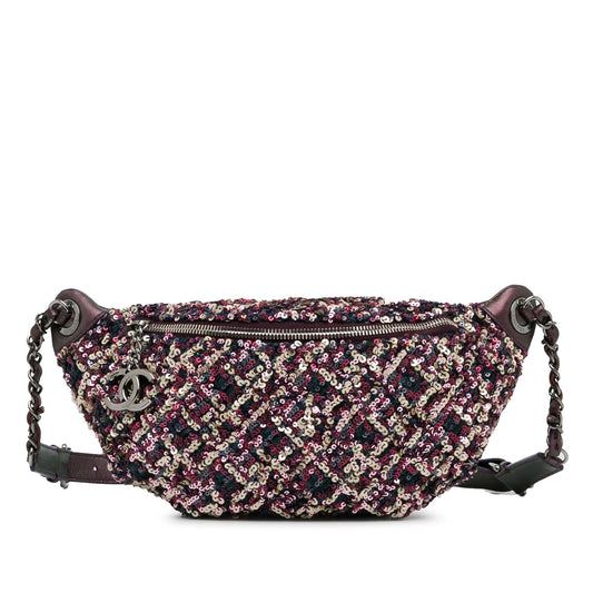 Chanel Sequin and Metallic Lambskin Belt Bag (SHG-8A8QLt)