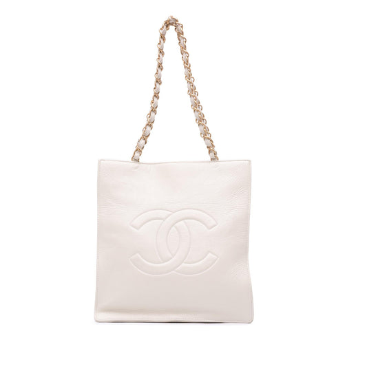 Chanel Shiny Aged Calfskin North South Shopping Tote