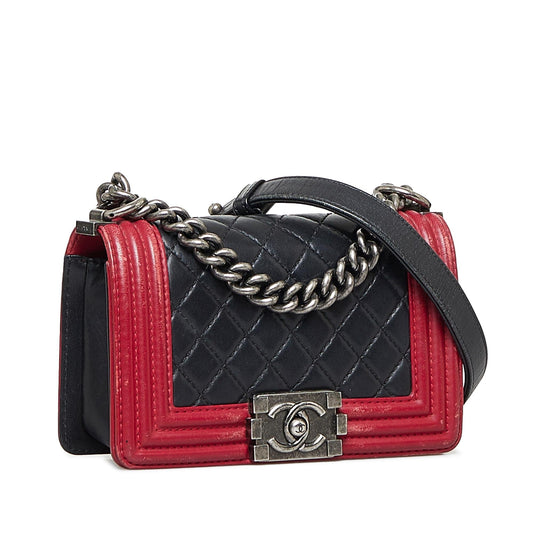Chanel Small Bicolor Boy Shoulder Bag