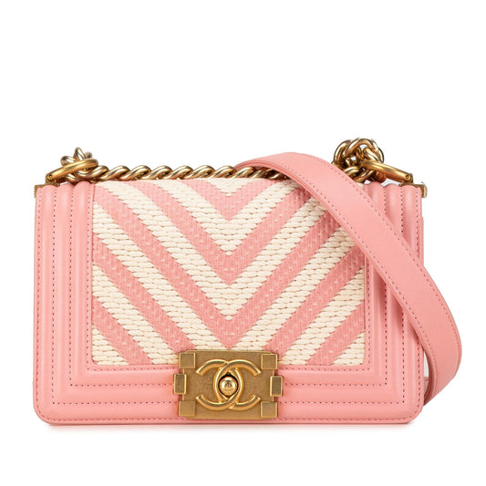 Chanel Small Braided Chevron Boy Flap (SHG-C7kagE) Crossbody