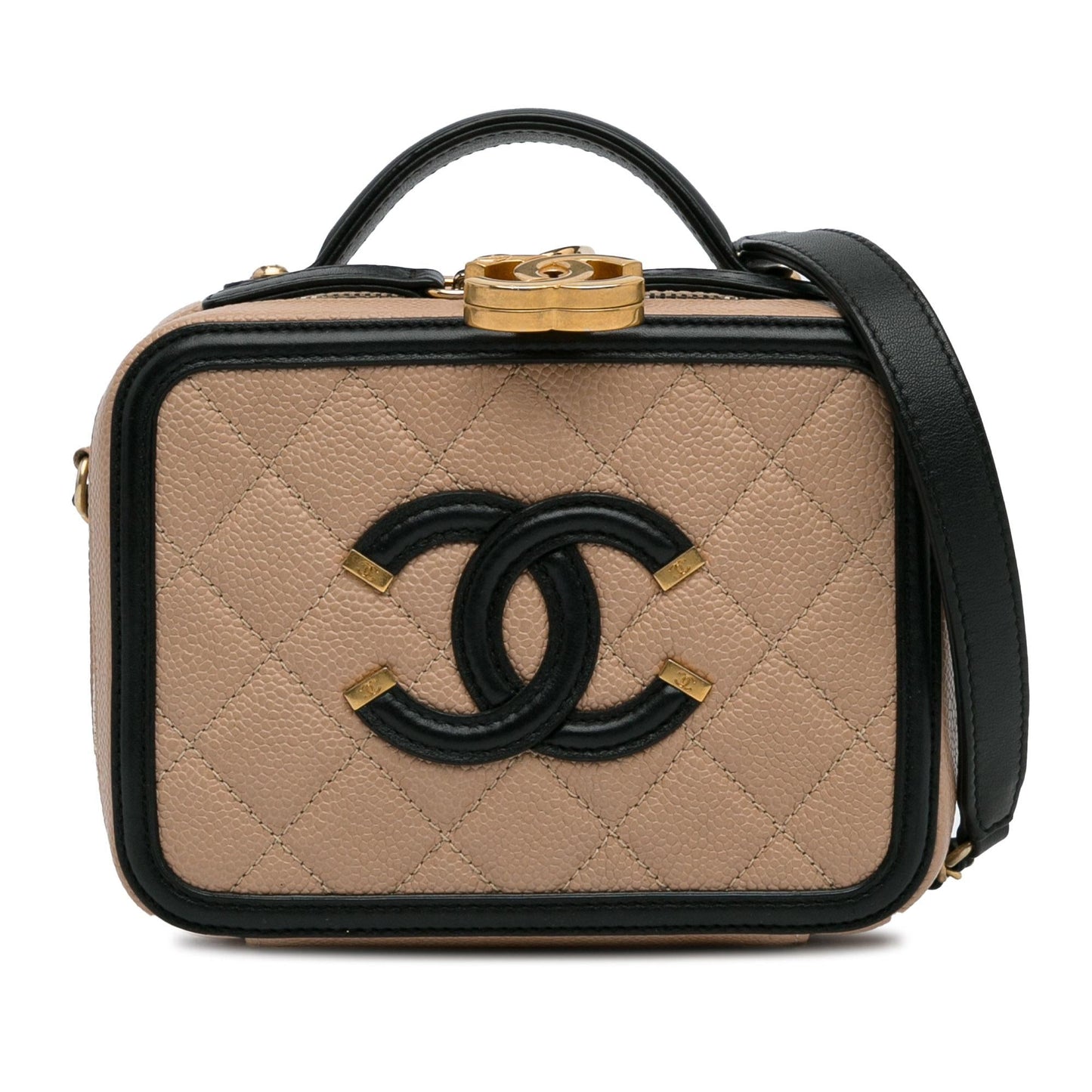 Chanel Small Caviar CC Filigree Vanity Case (SHG-c7hubE) Handbag