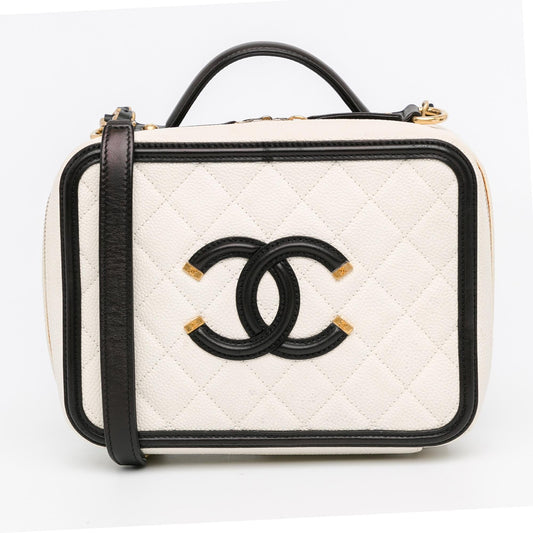 Chanel Small Caviar CC Filigree Vanity Case (SHG-fHirT4) Handbag